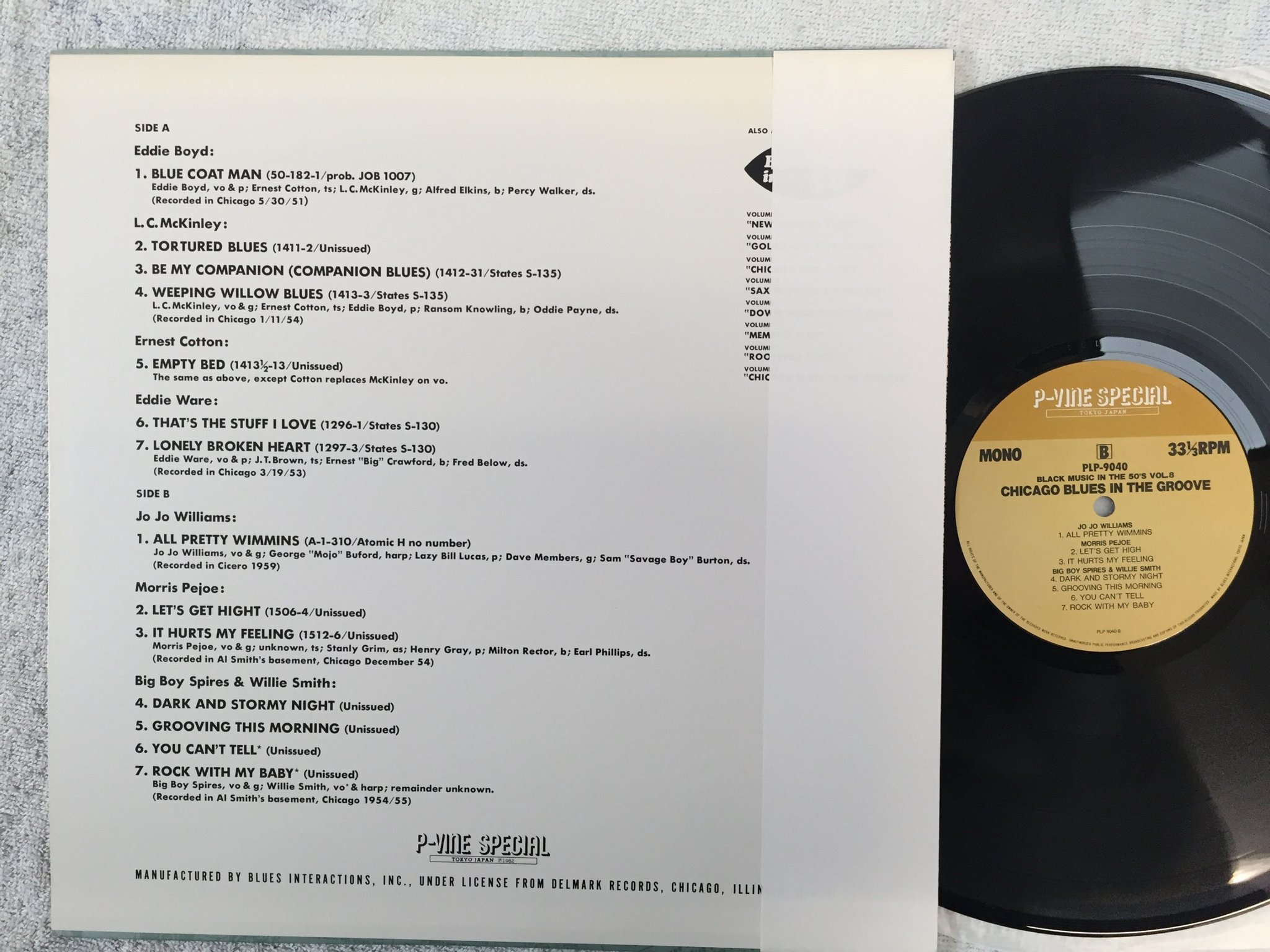 Omslagsbild för skivan V/A Chicago Blues In The Groove LP -82 Japan P-VINE SPECIAL PLP-9040