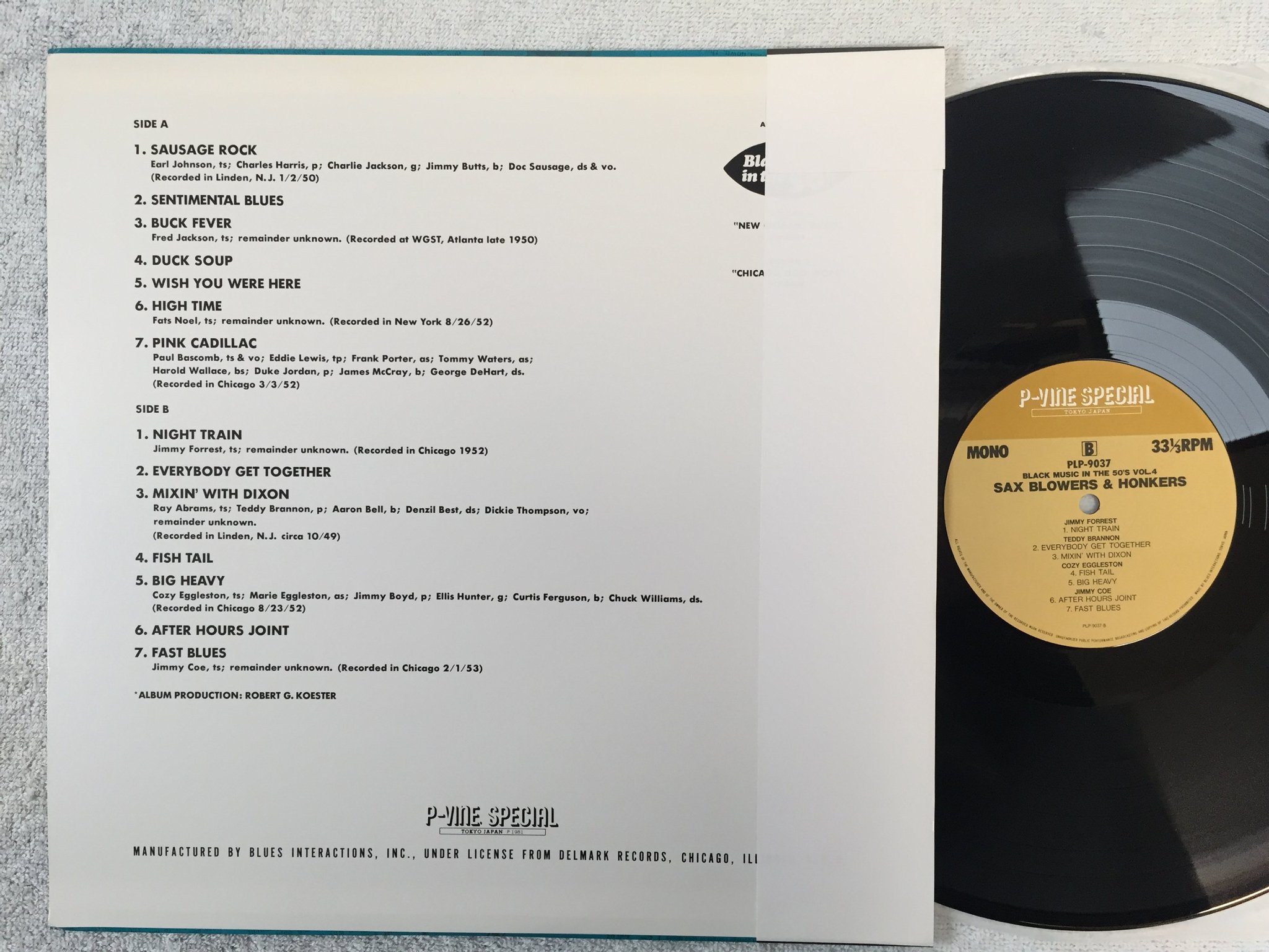 Omslagsbild för skivan V/A Sax, Blowers & Honkers LP -82 Japan P-VINE SPECIAL PLP-9037