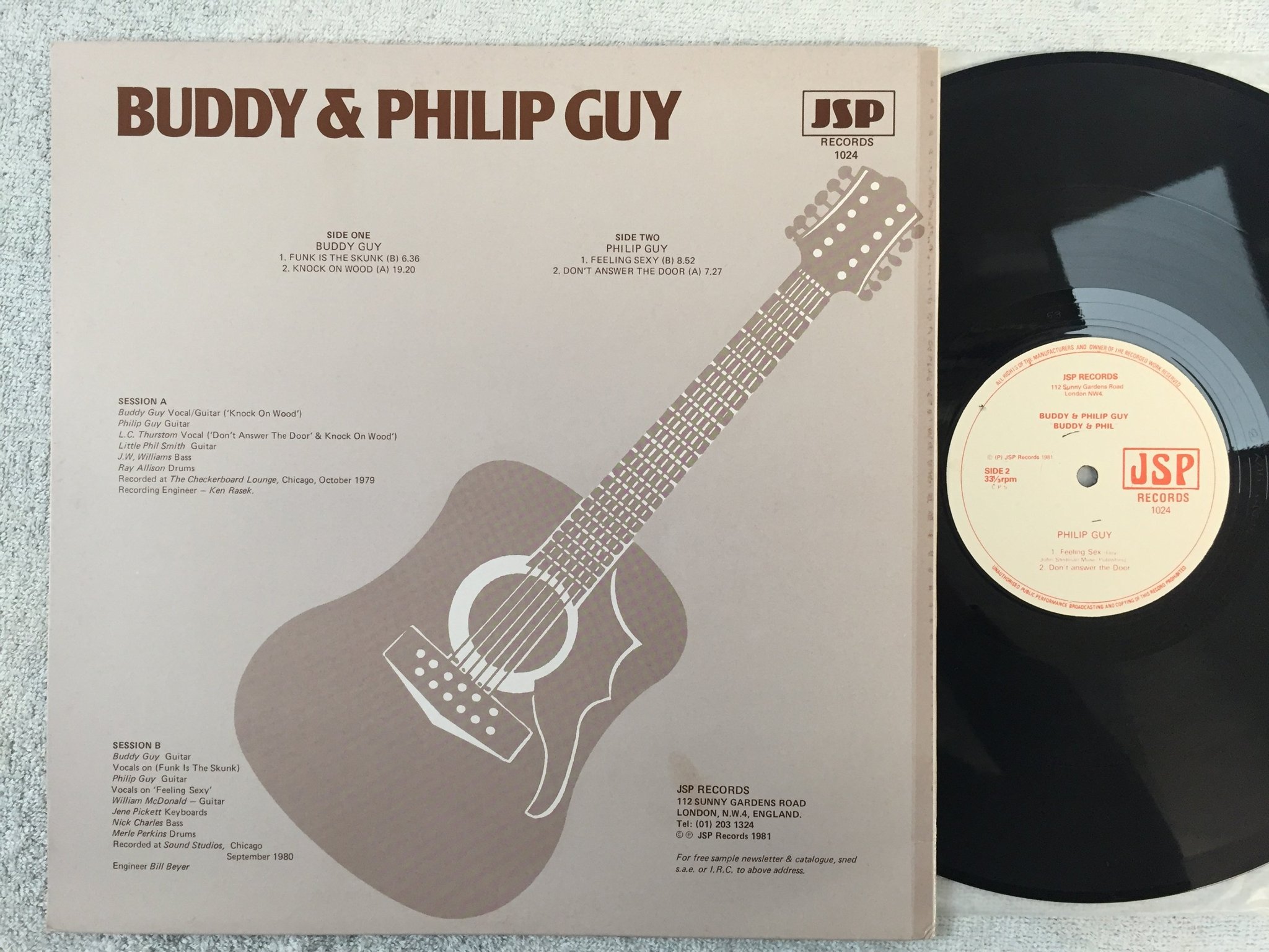 Omslagsbild för skivan BUDDY & PHILIP GUY LP -81 UK JSP 1024
