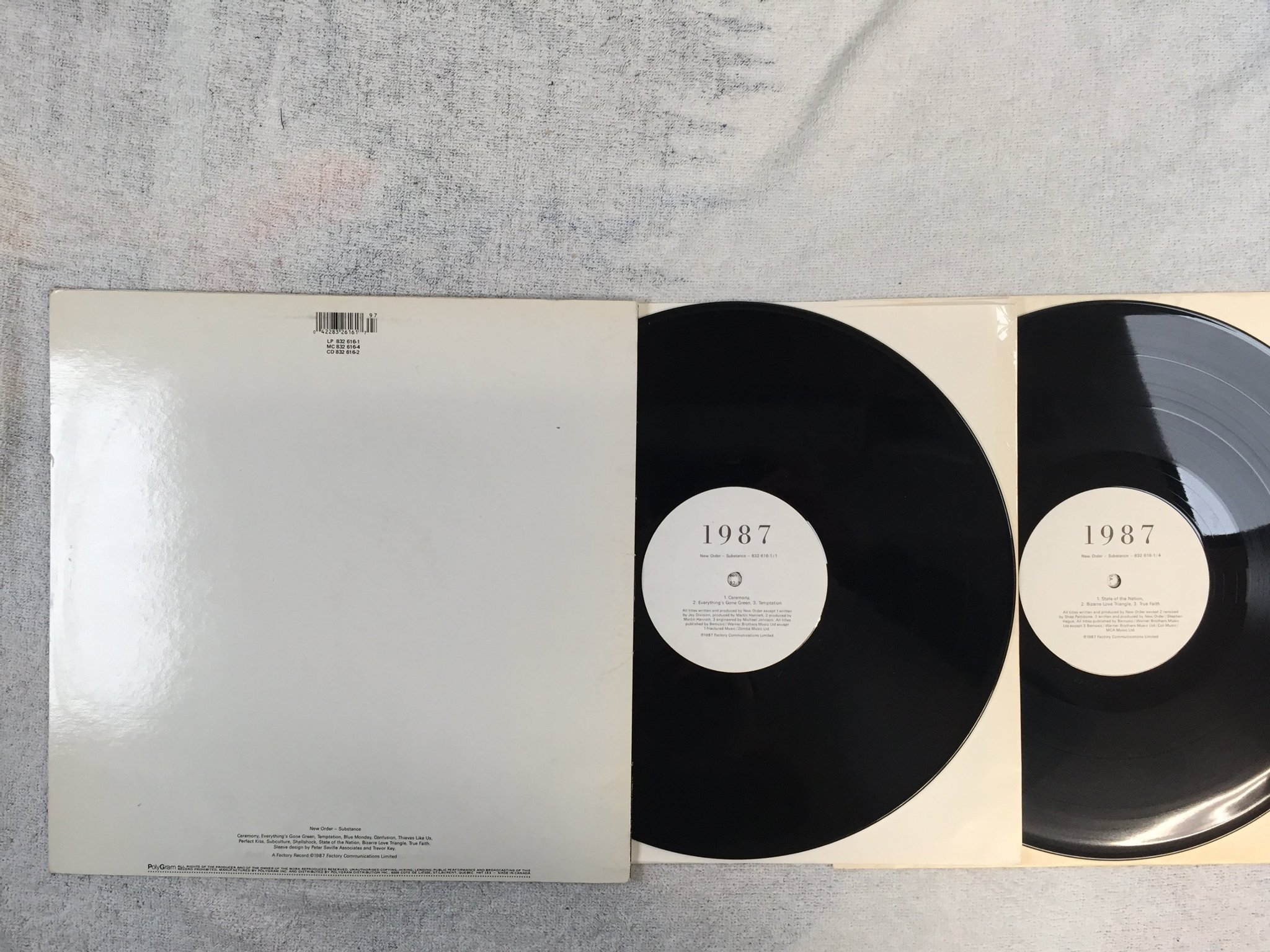 Omslagsbild för skivan NEW ORDER substance LP -87 Canada FACTORY 832 616-1 rare
