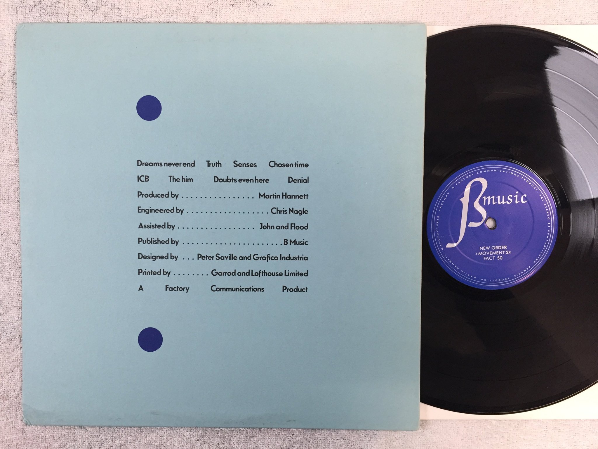 Omslagsbild för skivan NEW ORDER movement  LP -81 UK FACTORY FACT 50 1st pressing ( A2" )