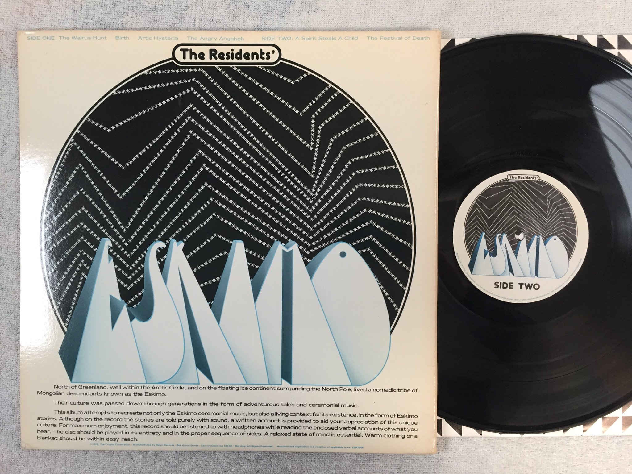 Omslagsbild för skivan THE RESIDENTS eskimo LP -79 US RALPH RECORDS ESK 7906 electronic
