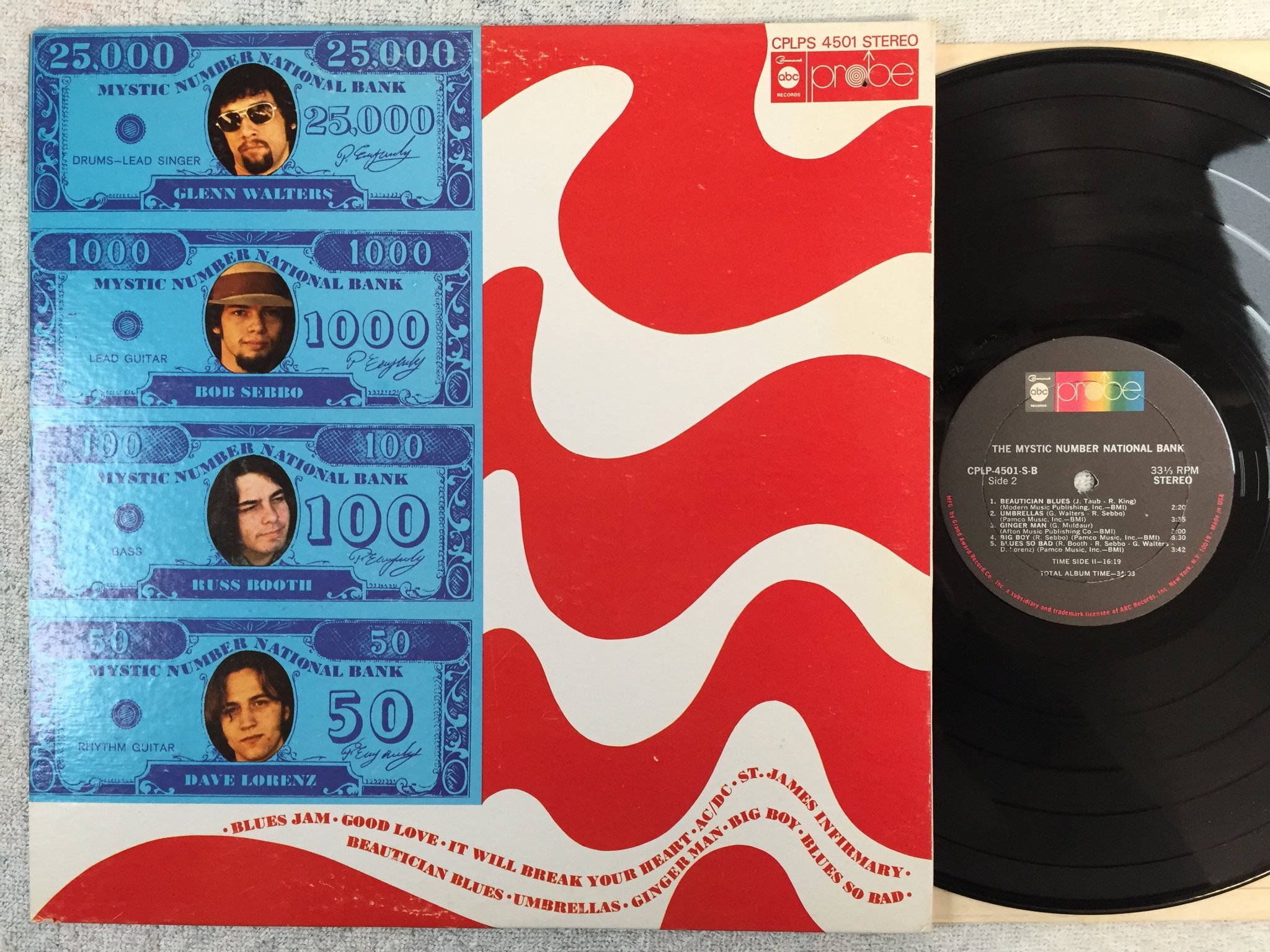 Omslagsbild för skivan THE MYSTIC NUMBER NATIONAL BANK s/t LP -69 US PROBE CPLPS 4501