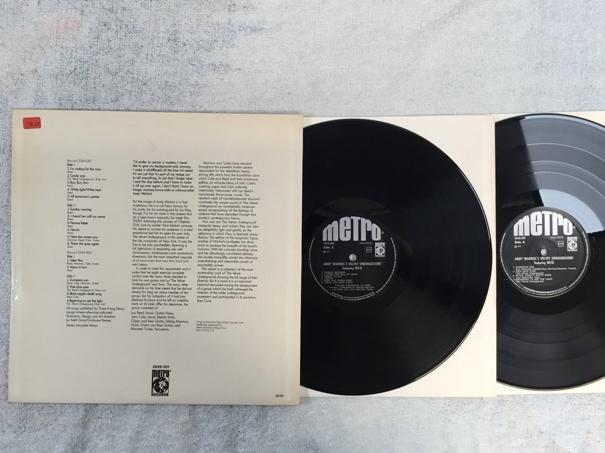 Omslagsbild för skivan ANDY WARHOL 'S VELVET UNDERGROUND feat NICO 2xLP  Ger METRO 2364002