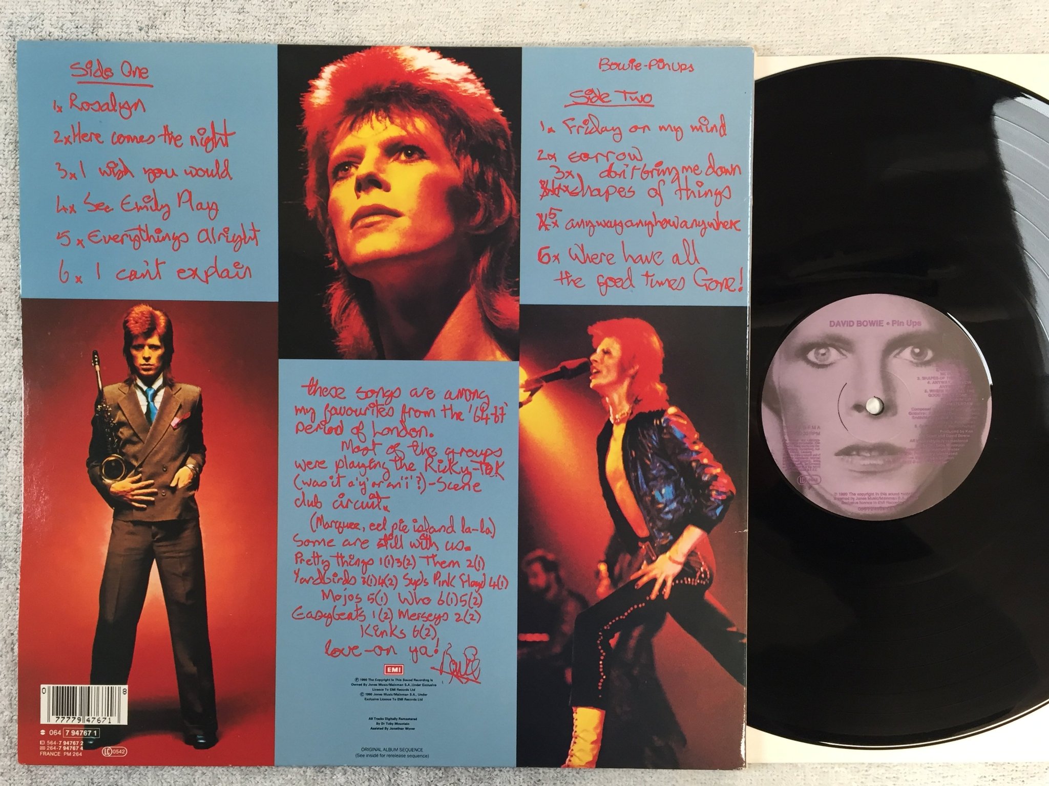 Omslagsbild för skivan DAVID BOWIE pin-ups LP -90 EMI 064-7 94767 1