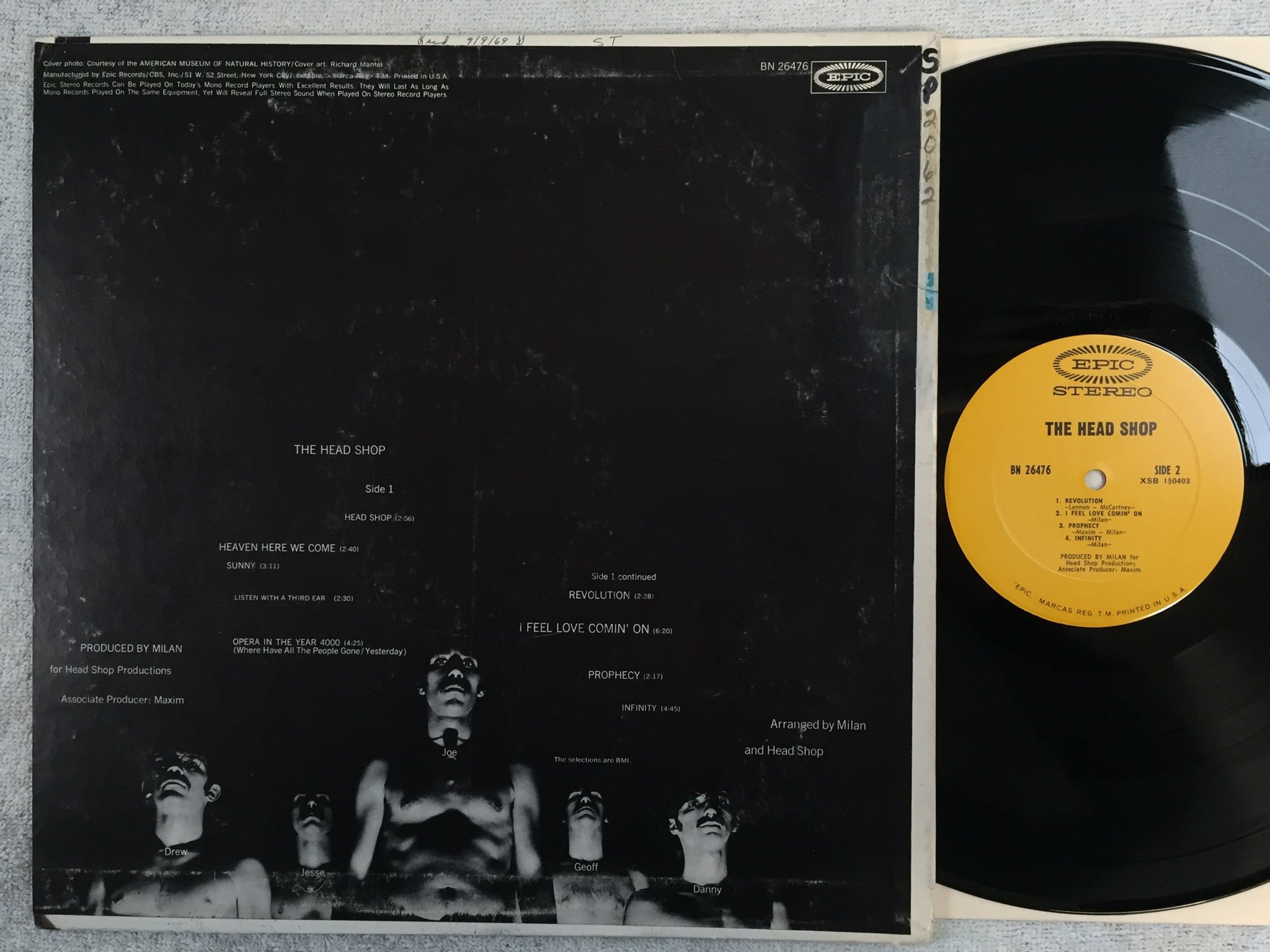 Omslagsbild för skivan THE HEAD SHOP s/t LP -69 US EPIC bn 26476 psych