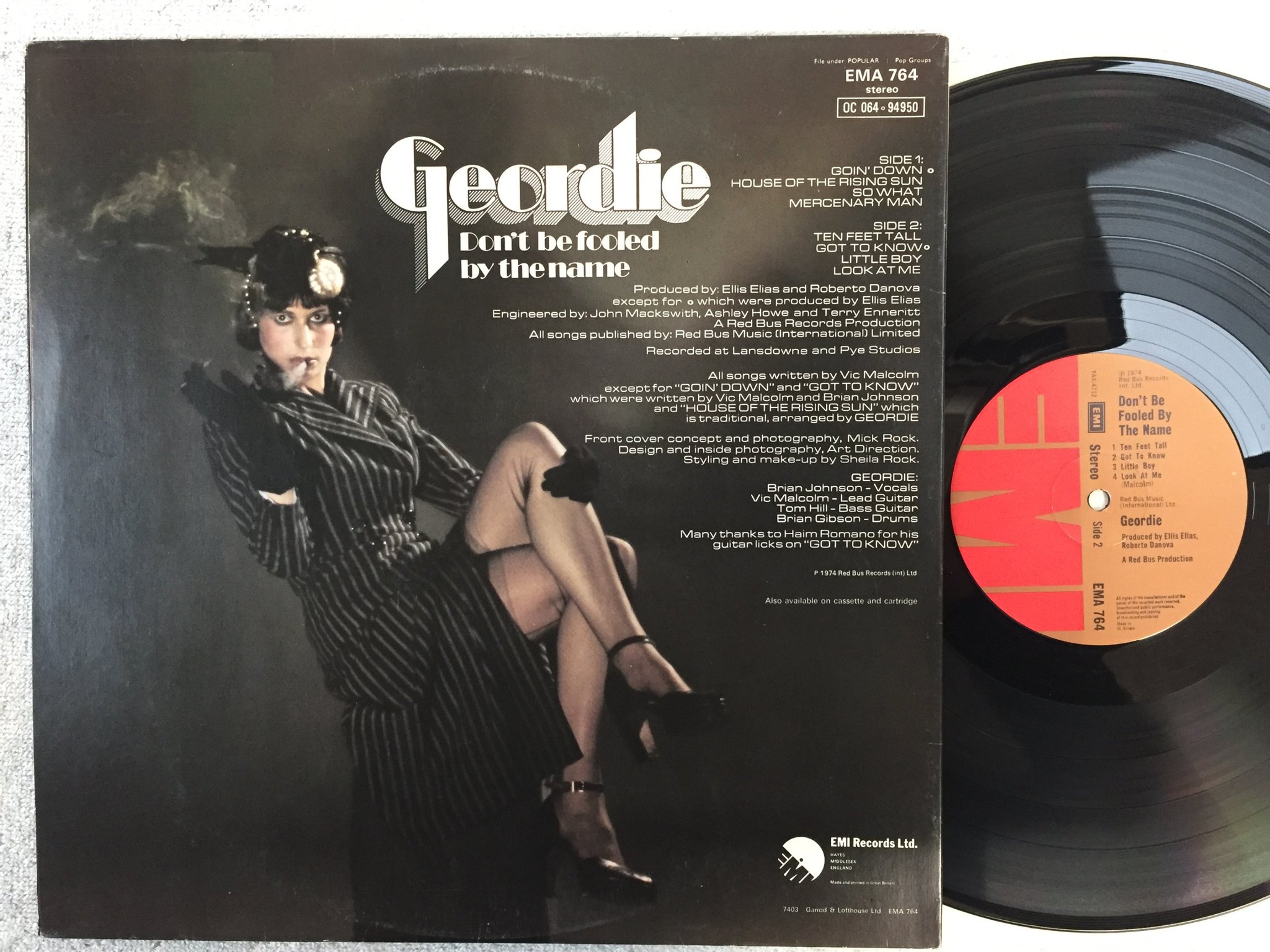Omslagsbild för skivan GEORDIE don't be fooled by the name LP -74 UK EMI EMA 764 