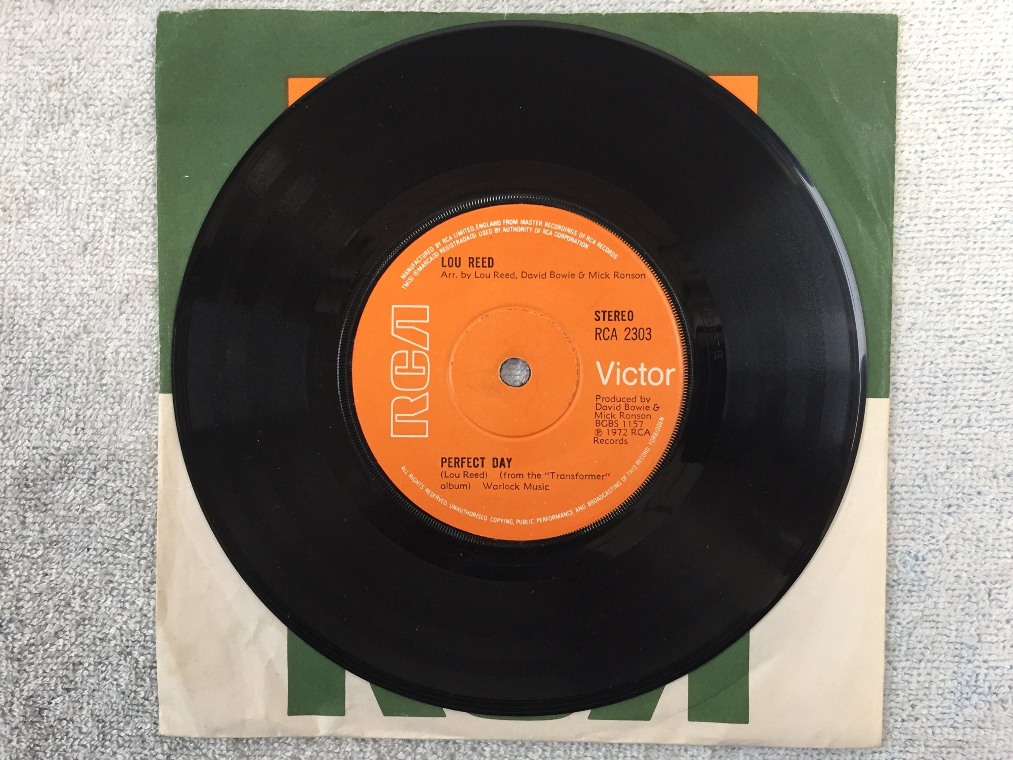 Omslagsbild för skivan LOU REED Walk On The Wild Side 7"single -72 UK rca 2303 