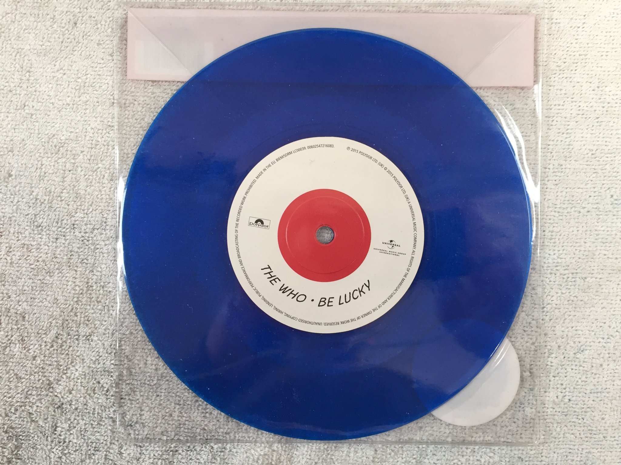 Omslagsbild för skivan THE WHO Be Lucky 7"single 2015 POLYDOR 00602547216083