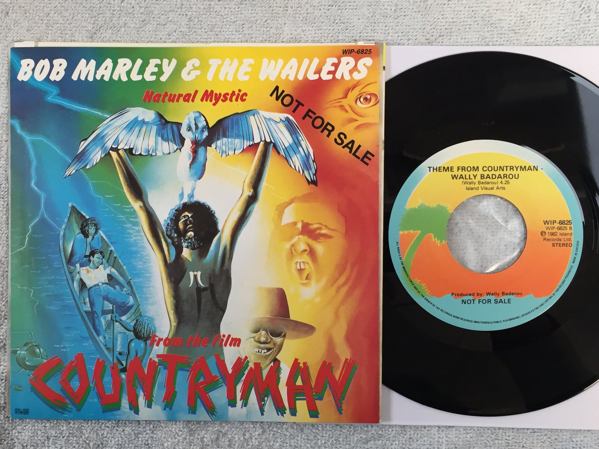 Omslagsbild för skivan BOB MARLEY & THE WAILERS natural mystic 7"single Swe ISLAND WIP-6825 rare promo 