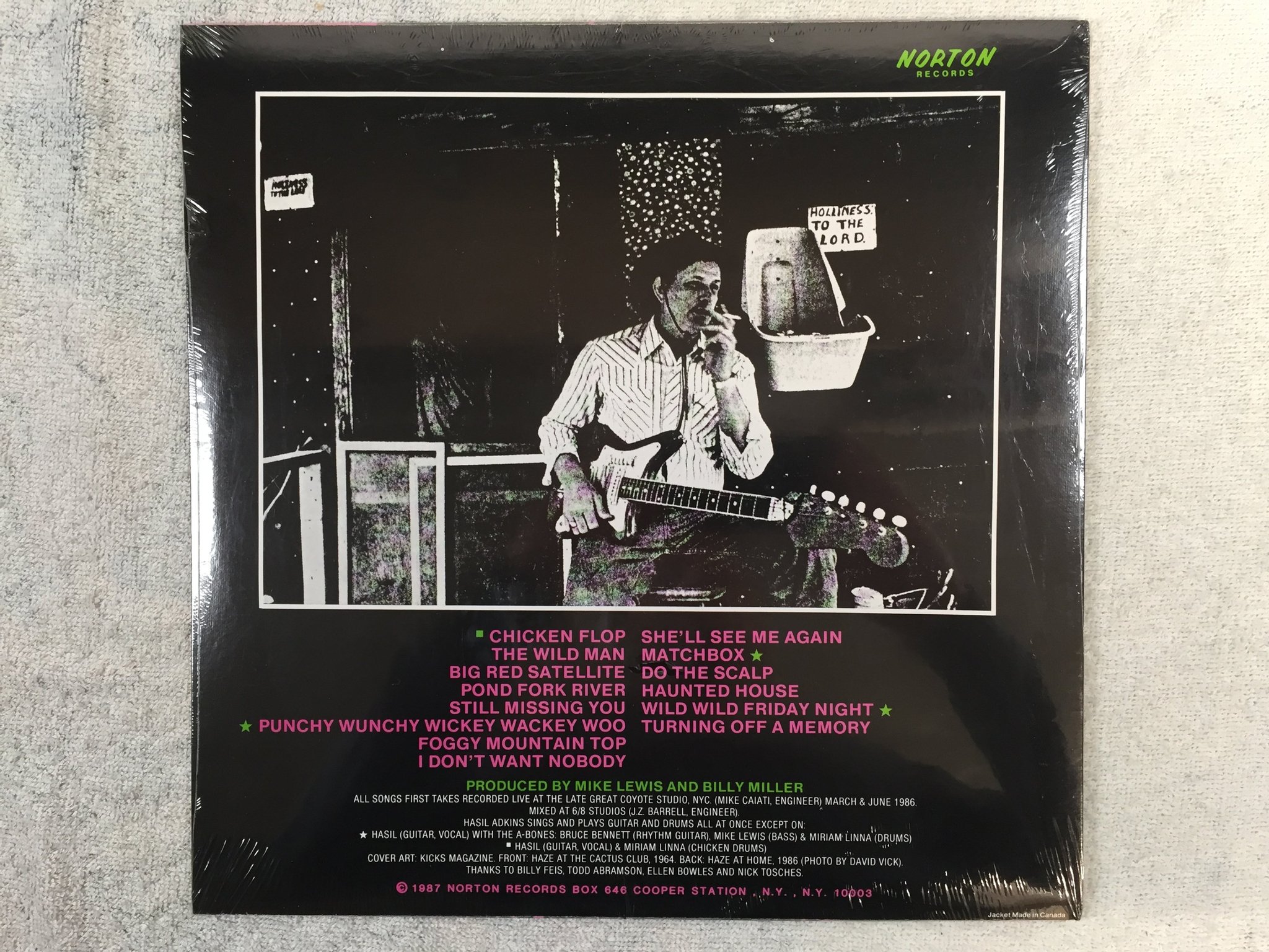 Omslagsbild för skivan HASIL ADKINS the wild man LP -87 US NORTON ED 203