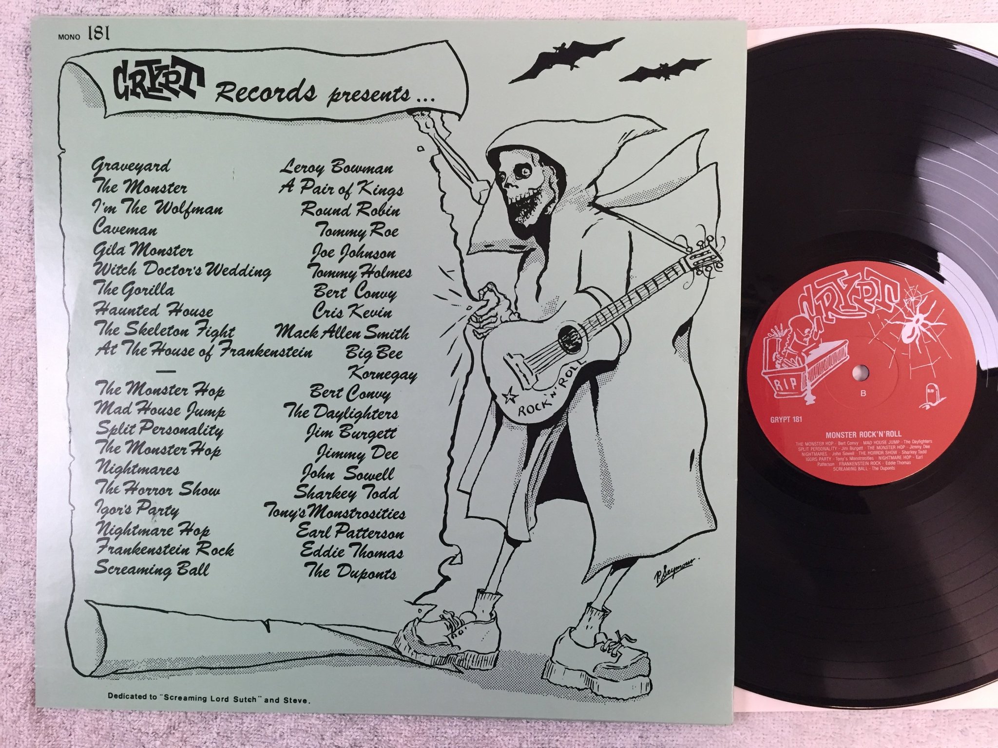 Omslagsbild för skivan V/A Monster Rock'N'Roll LP -81 CRYPT RECORDS CRYPT 181 rock & roll