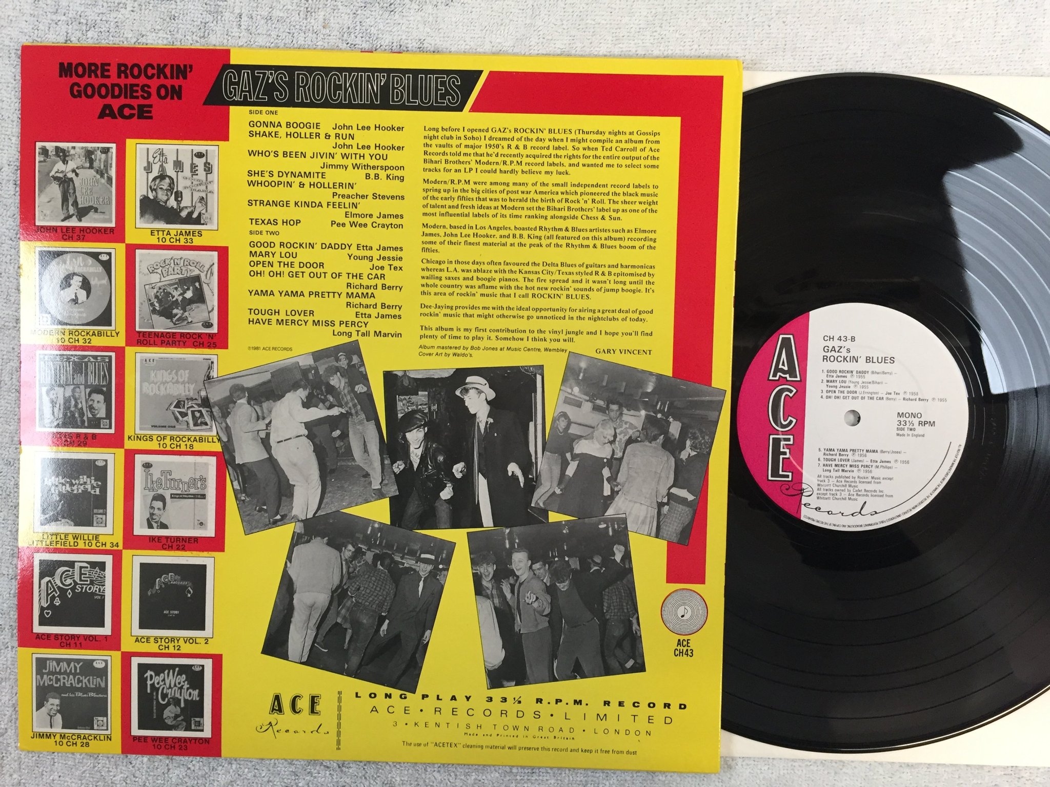 Omslagsbild för skivan V/A Gaz's Rockin' Blues LP -81 UK ace ch 43