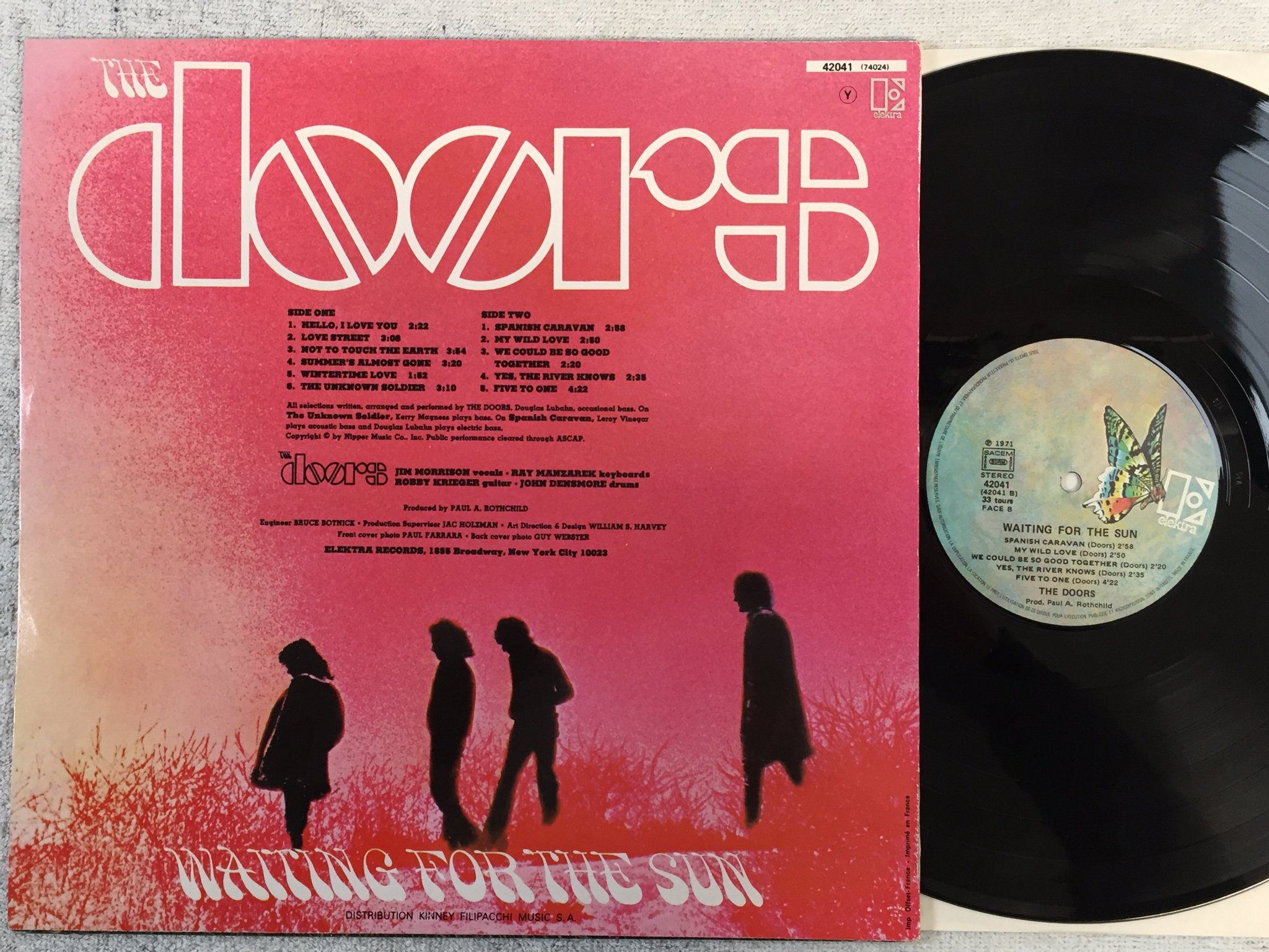 Omslagsbild för skivan THE DOORS waiting for the sun LP -71 Fra 