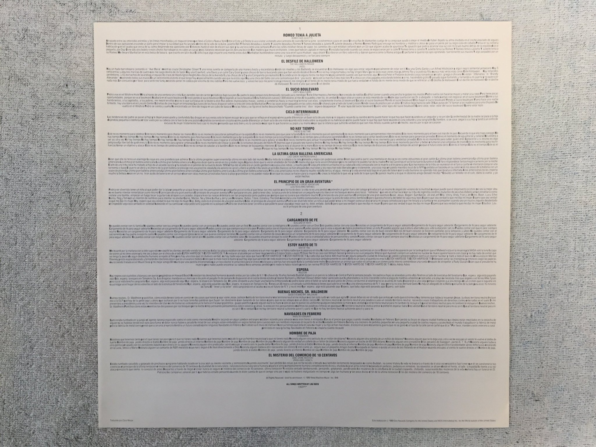 Omslagsbild för skivan LOU REED New York LP -88 SIRE 925 829-1