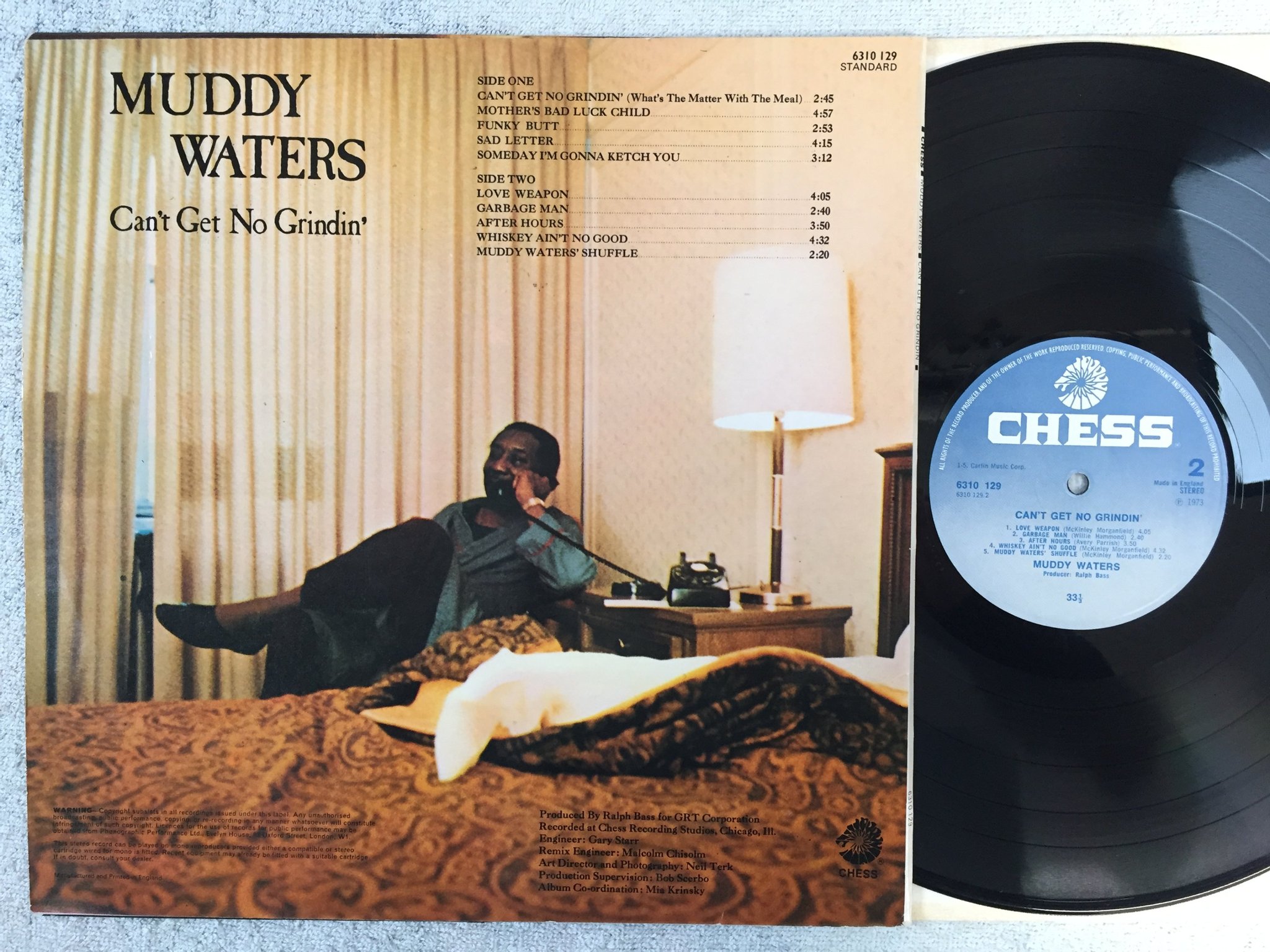 Omslagsbild för skivan MUDDY WATERS can't get no grindin LP -73 UK CHESS  6310 129