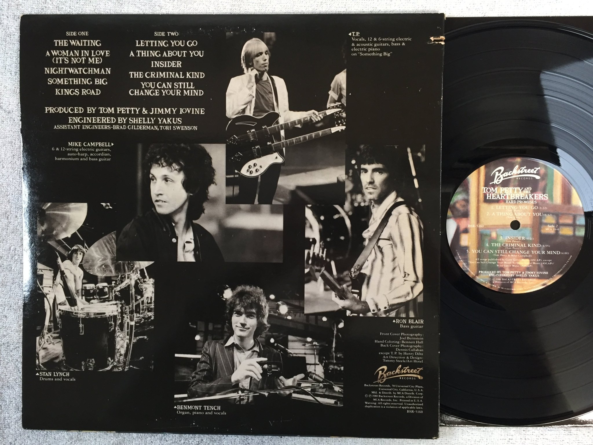 Omslagsbild för skivan TOM PETTY & THE HEARTBREAKERS hard promises LP -81 US BACKSTREET BSR-5160