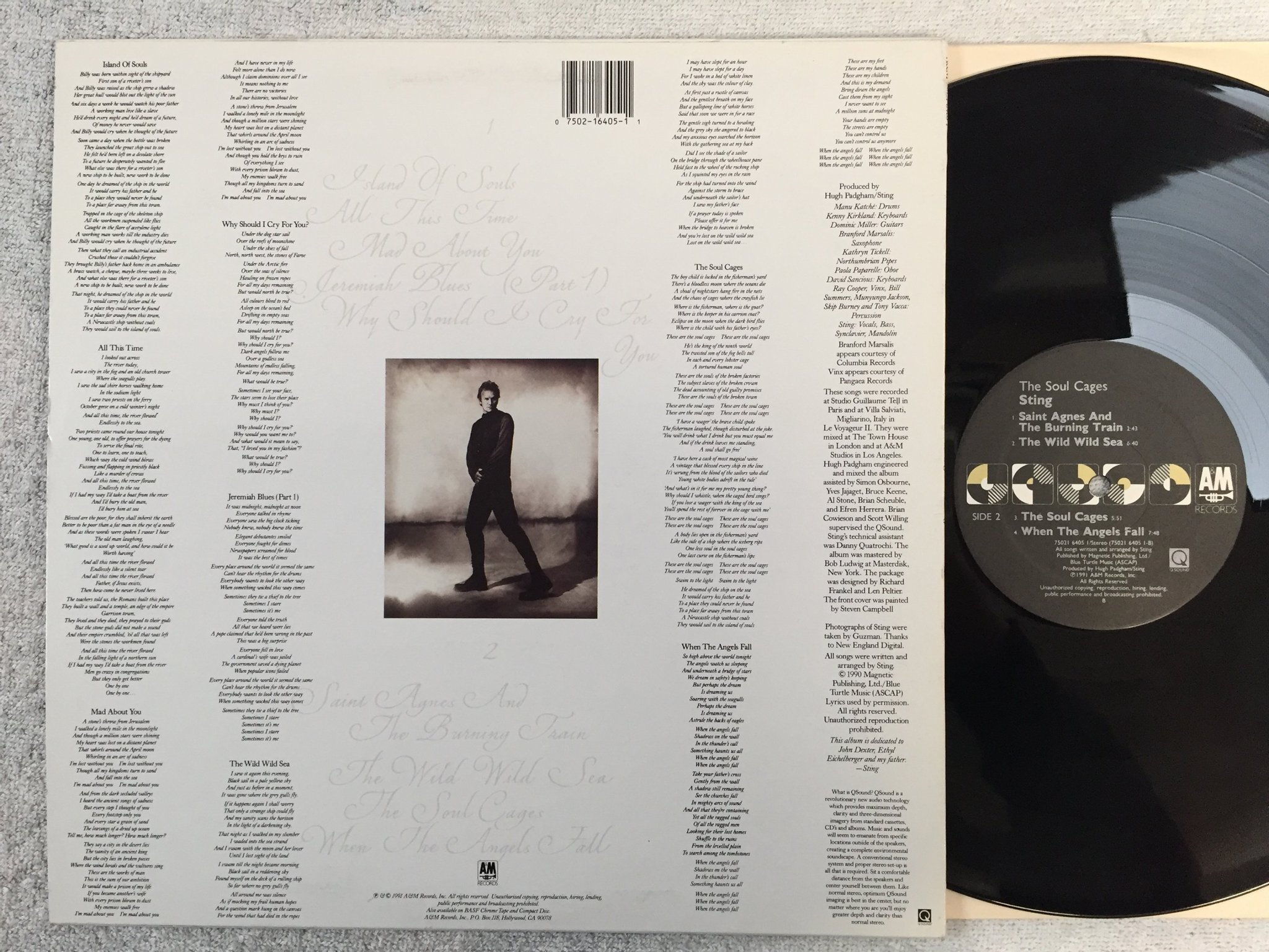 Omslagsbild för skivan STING the soul cages LP 1991 US A&M 75021 6405