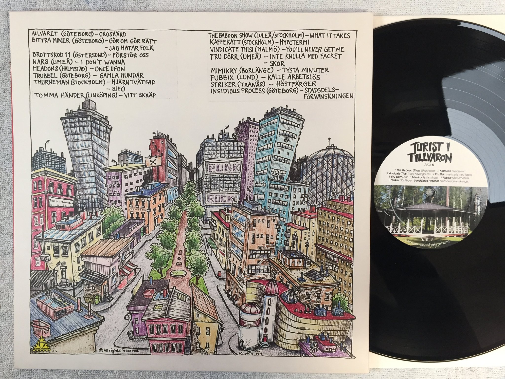 Omslagsbild för skivan V/A Turist I Tillvaron Vol.2 LP 2012 Swe TIT1204 punk rock