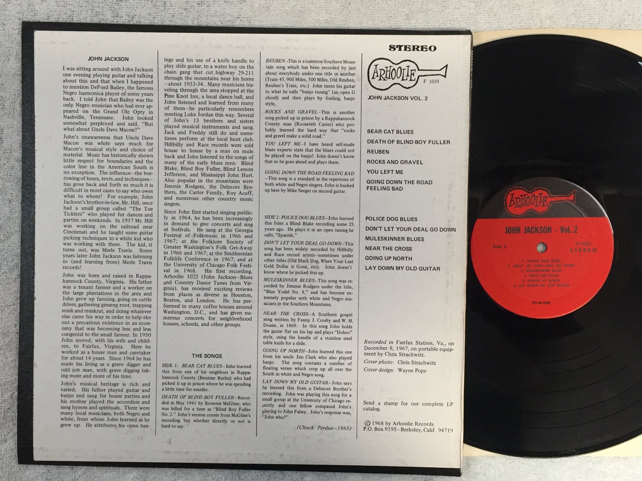 Omslagsbild för skivan JOHN JACKSON vol. 2  LP US ARHOOLIE f-1035