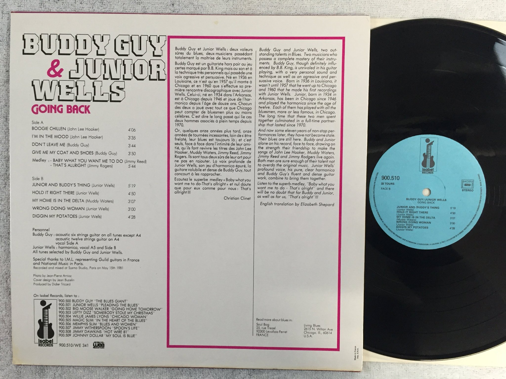 Omslagsbild för skivan BUDDY GUY / JUNIOR WELLS going back LP Fra ISABEL 900.510