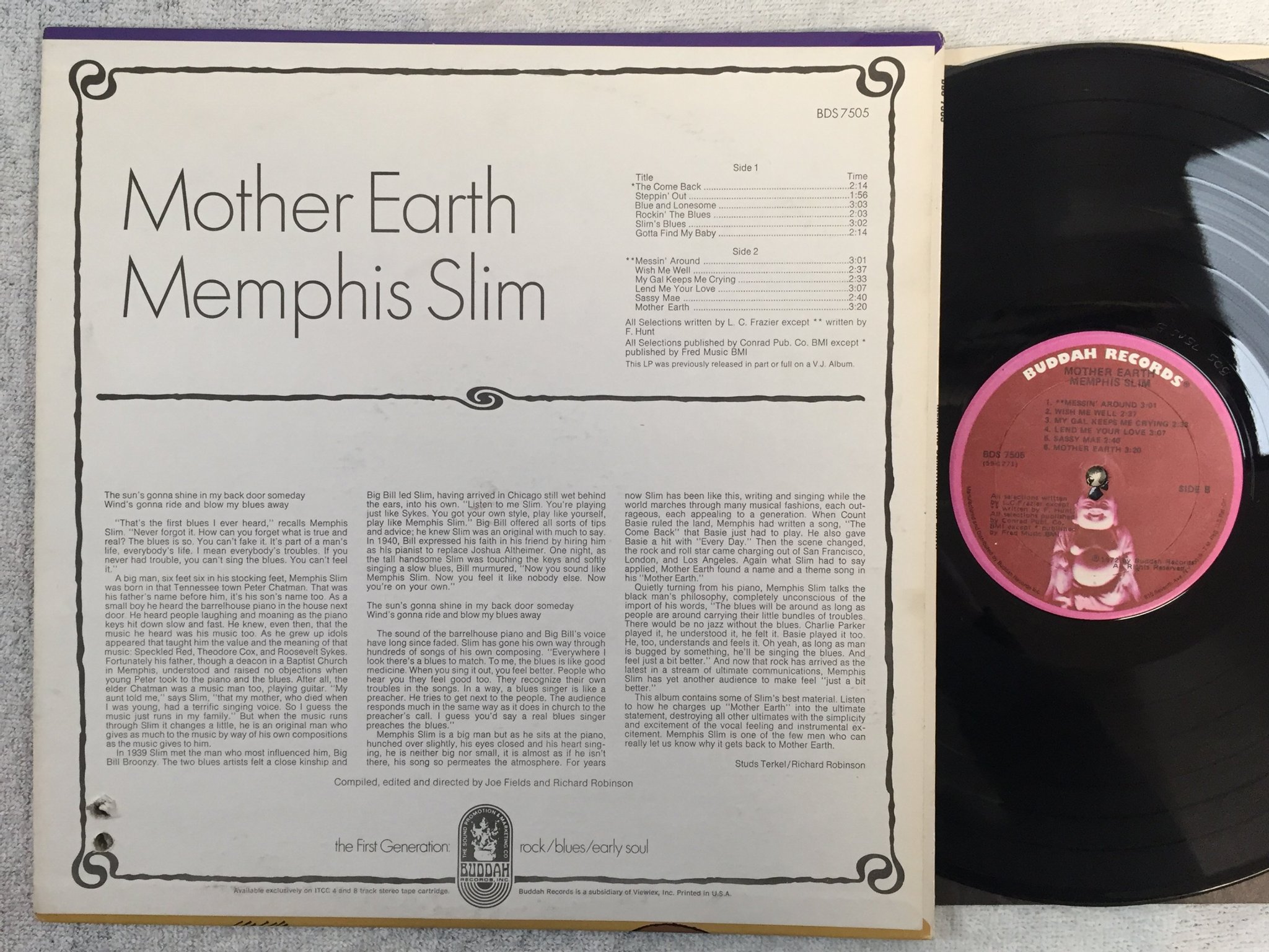Omslagsbild för skivan MEMPHIS SLIM mother earth LP -72 US BUDDAH BDS 7505