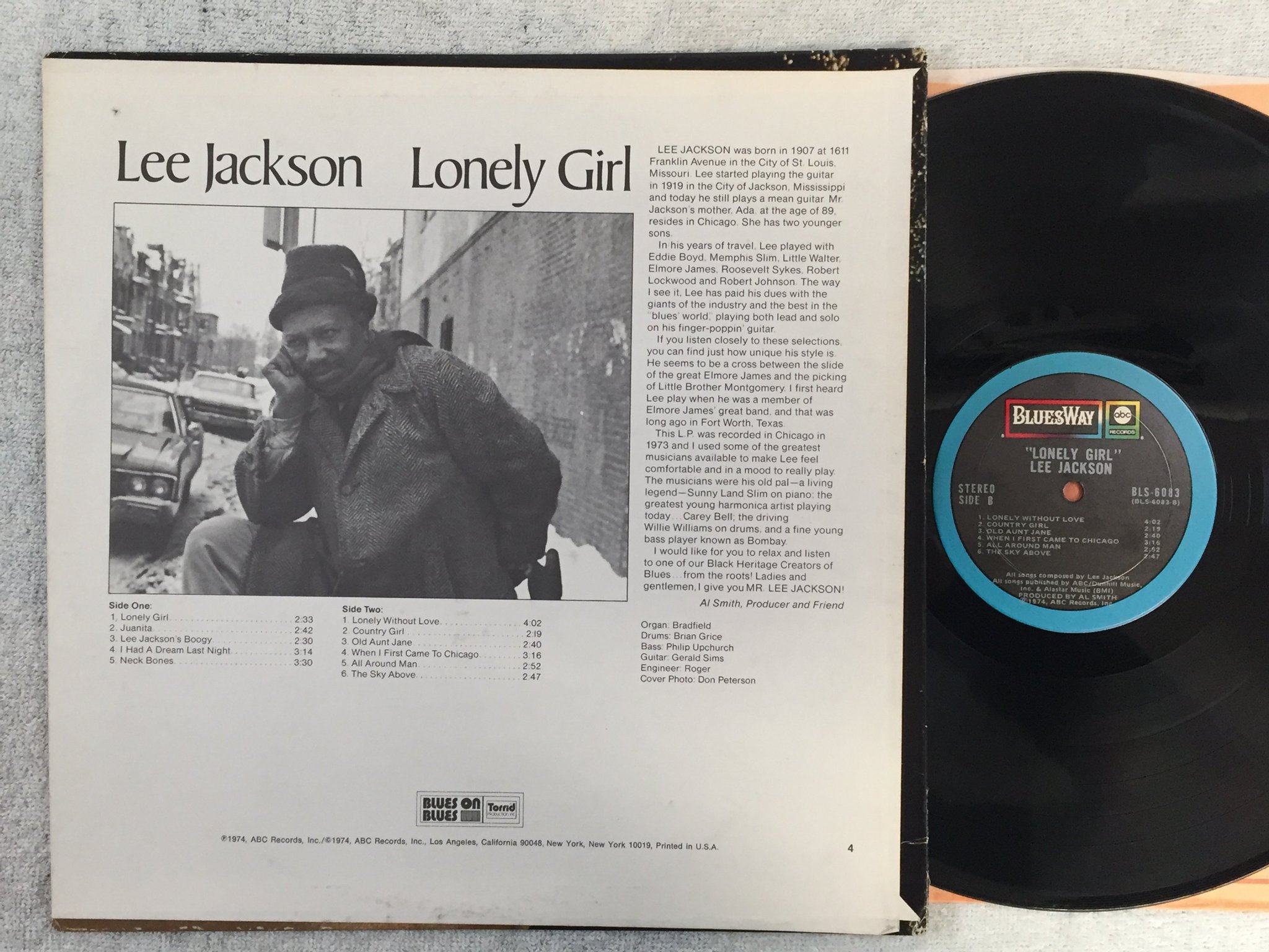 Omslagsbild för skivan LEE JACKSON lonely girl LP -74 US BLUESWAY BLS 6083