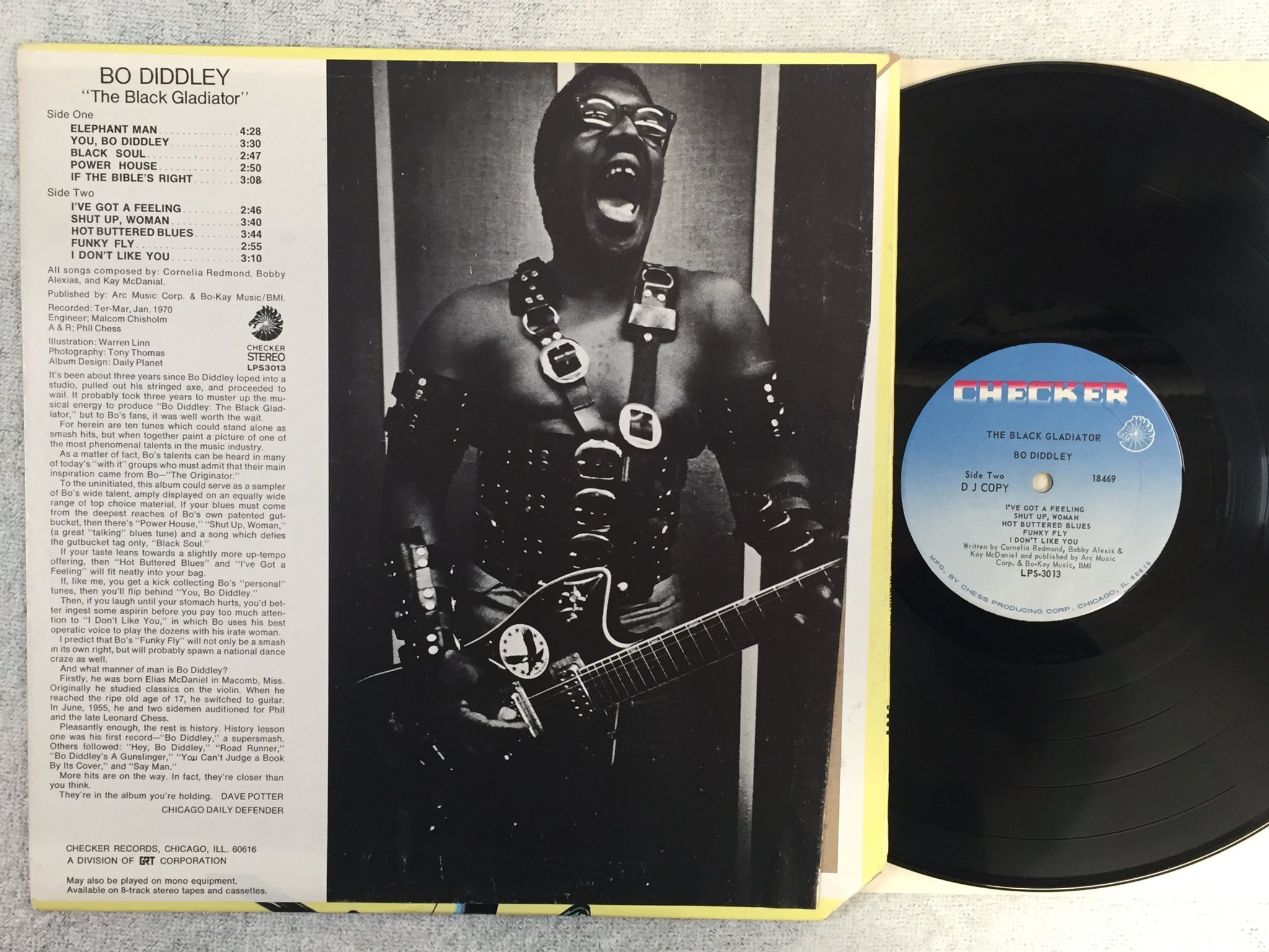 Omslagsbild för skivan BO DIDDLEY the black gladiator LP US CHECKER LPS 3013 / RARE DJ COPY ! ! 