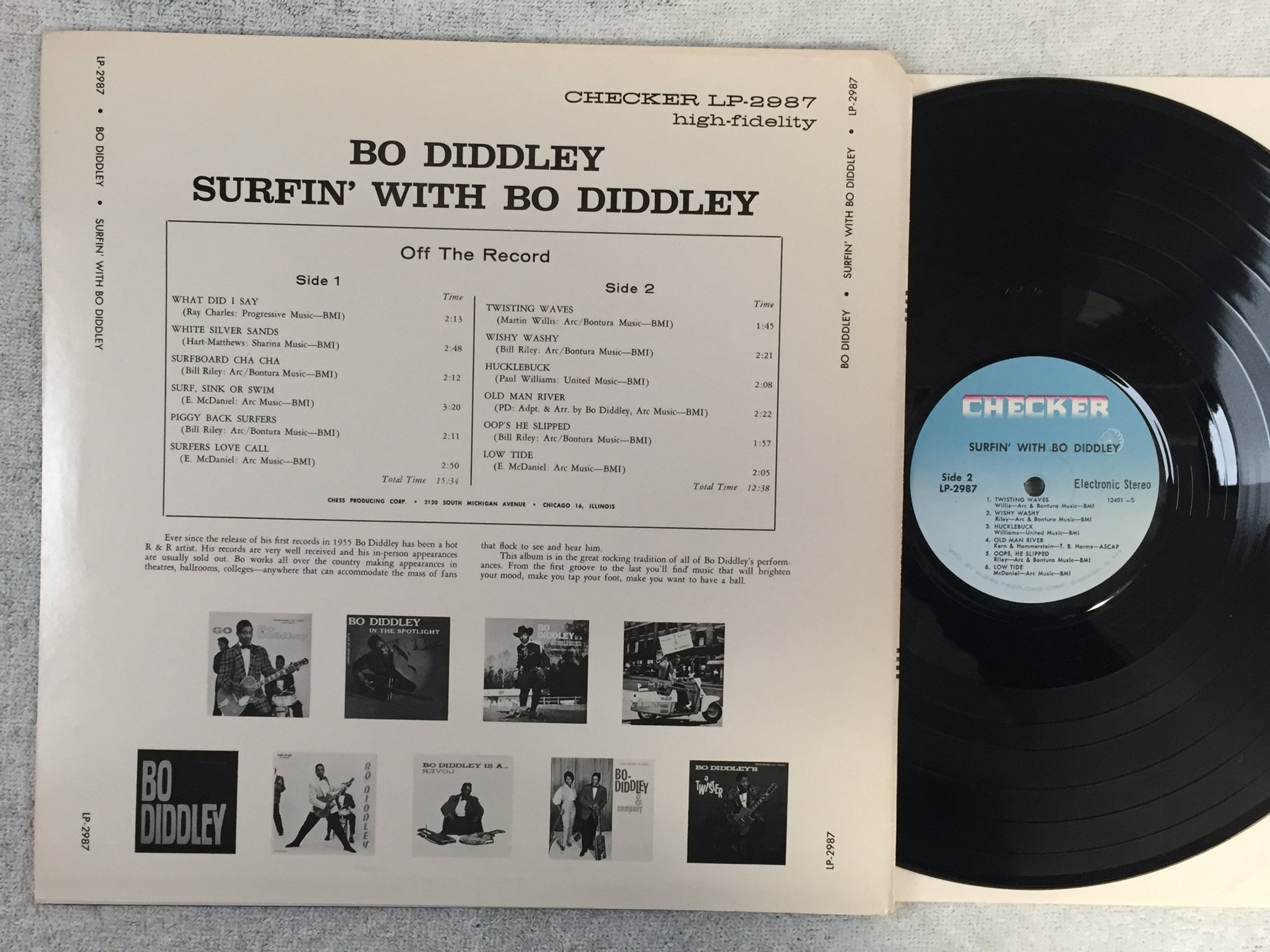 Omslagsbild för skivan BO DIDDLEY surfin' with LP re US CHECKER 2987 