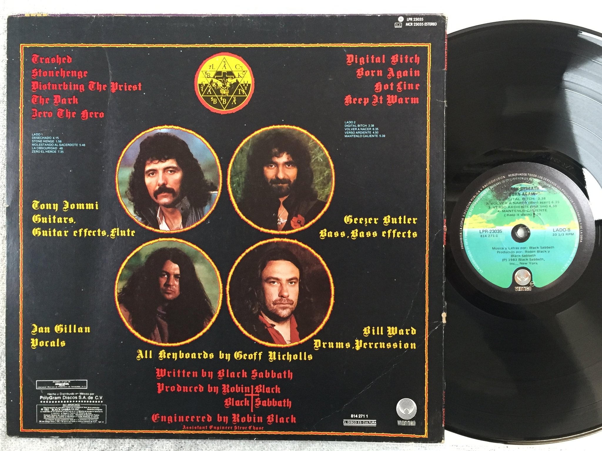 Omslagsbild för skivan BLACK SABBATH born again LP -83 Mexico VERTIGO LRP 23035