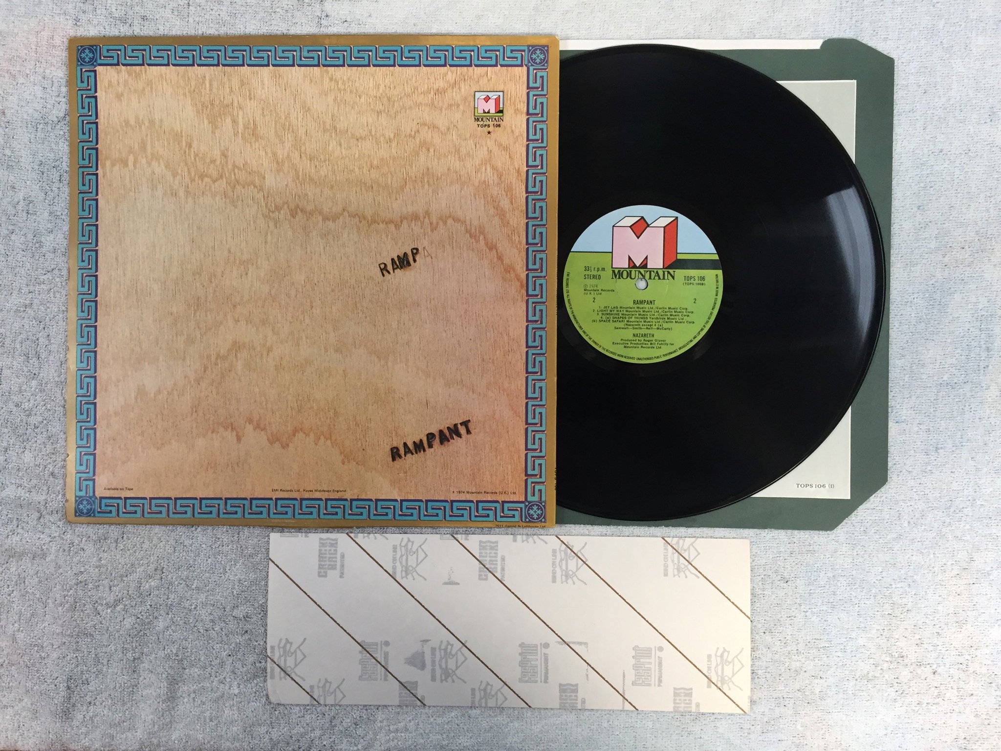 Omslagsbild för skivan NAZARETH rampant LP -74 UK MOUNTAIN TOPS 106