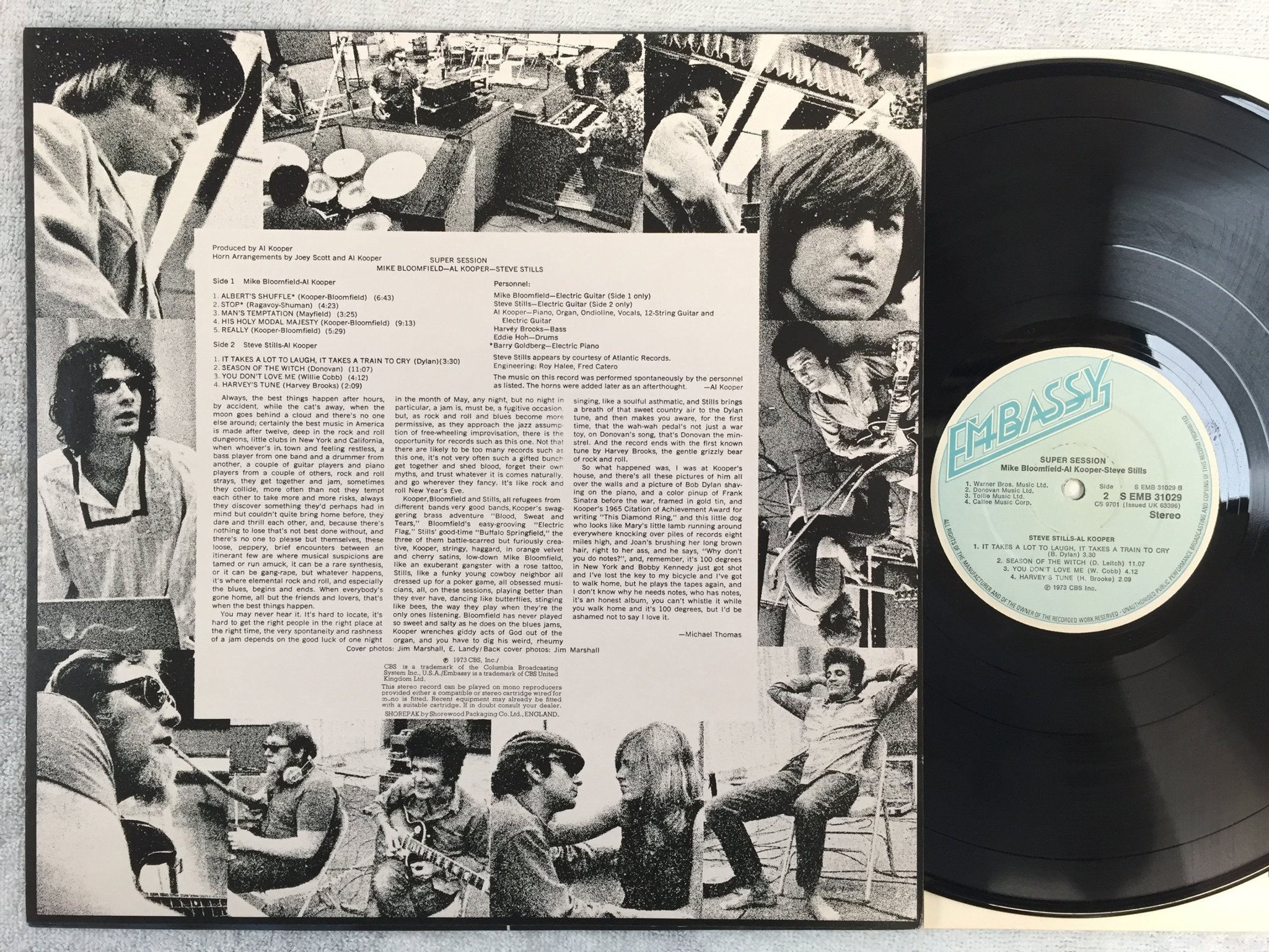 Omslagsbild för skivan MIKE BLOOMFIELD Al Kooper STEVE STILLS super session LP  EMBASSY S EMB 31029