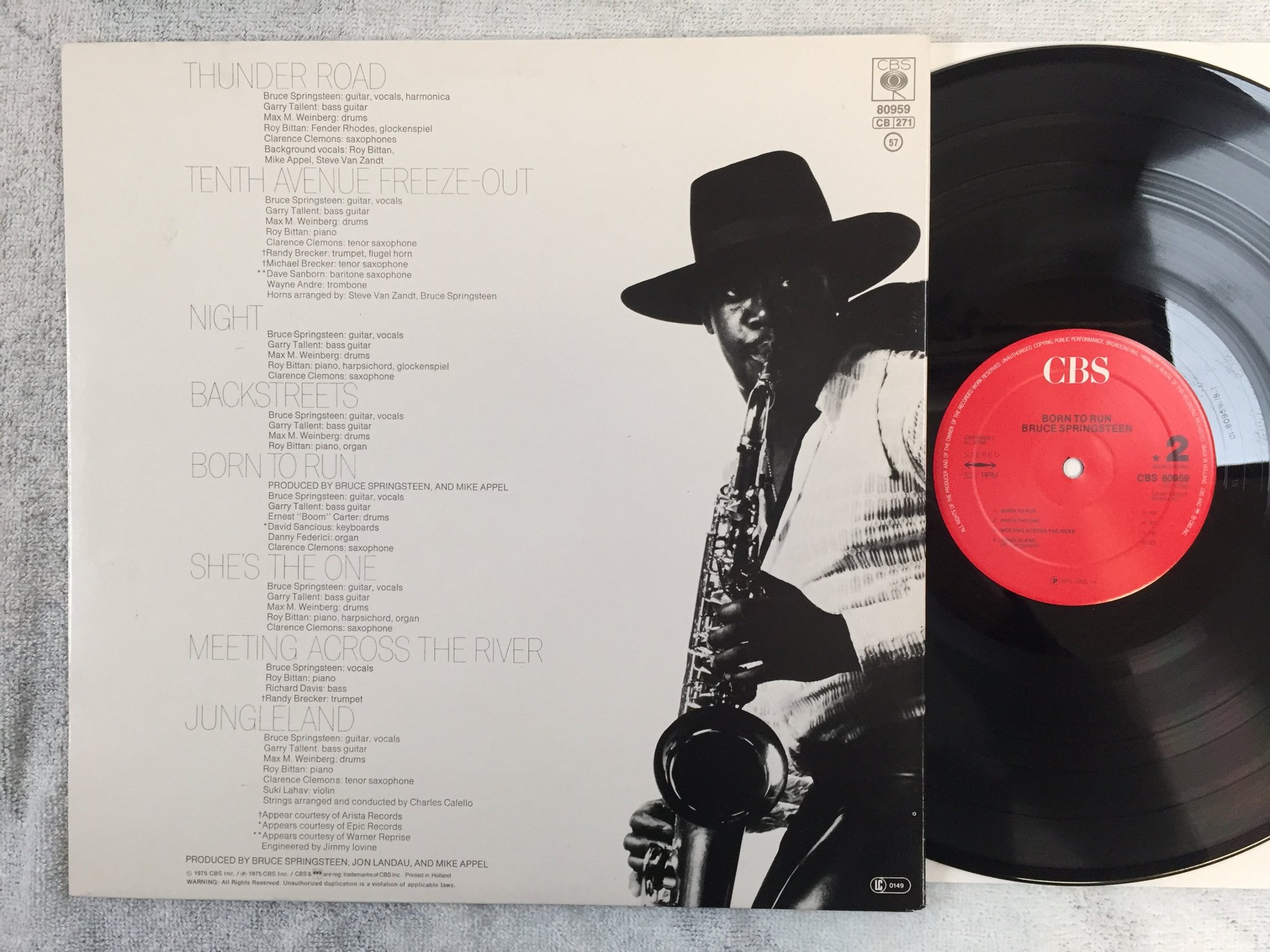 Omslagsbild för skivan BRUCE SPRINGSTEEN born to run LP -75 Hol CBS 80959