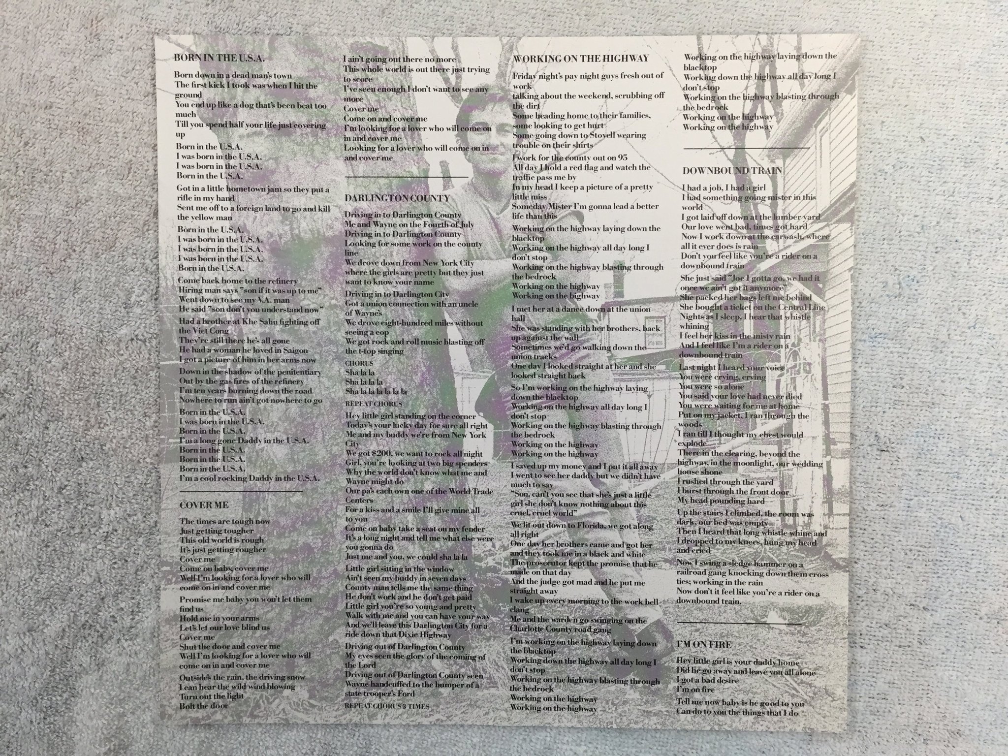 Omslagsbild för skivan BRUCE SPRINGSTEEN born in the U.S.A. LP -84 UK CBS 86304