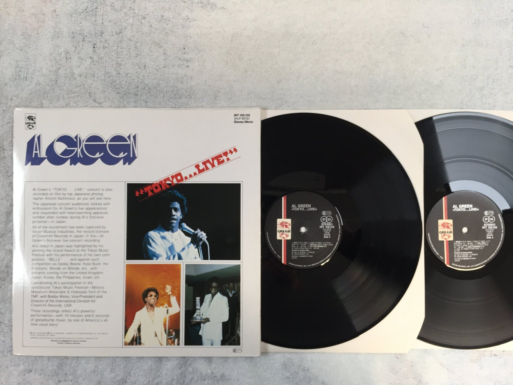 Omslagsbild för skivan AL GREEN Tokyo ...live! 2xLP -81 Ger CREAM INT 158.102