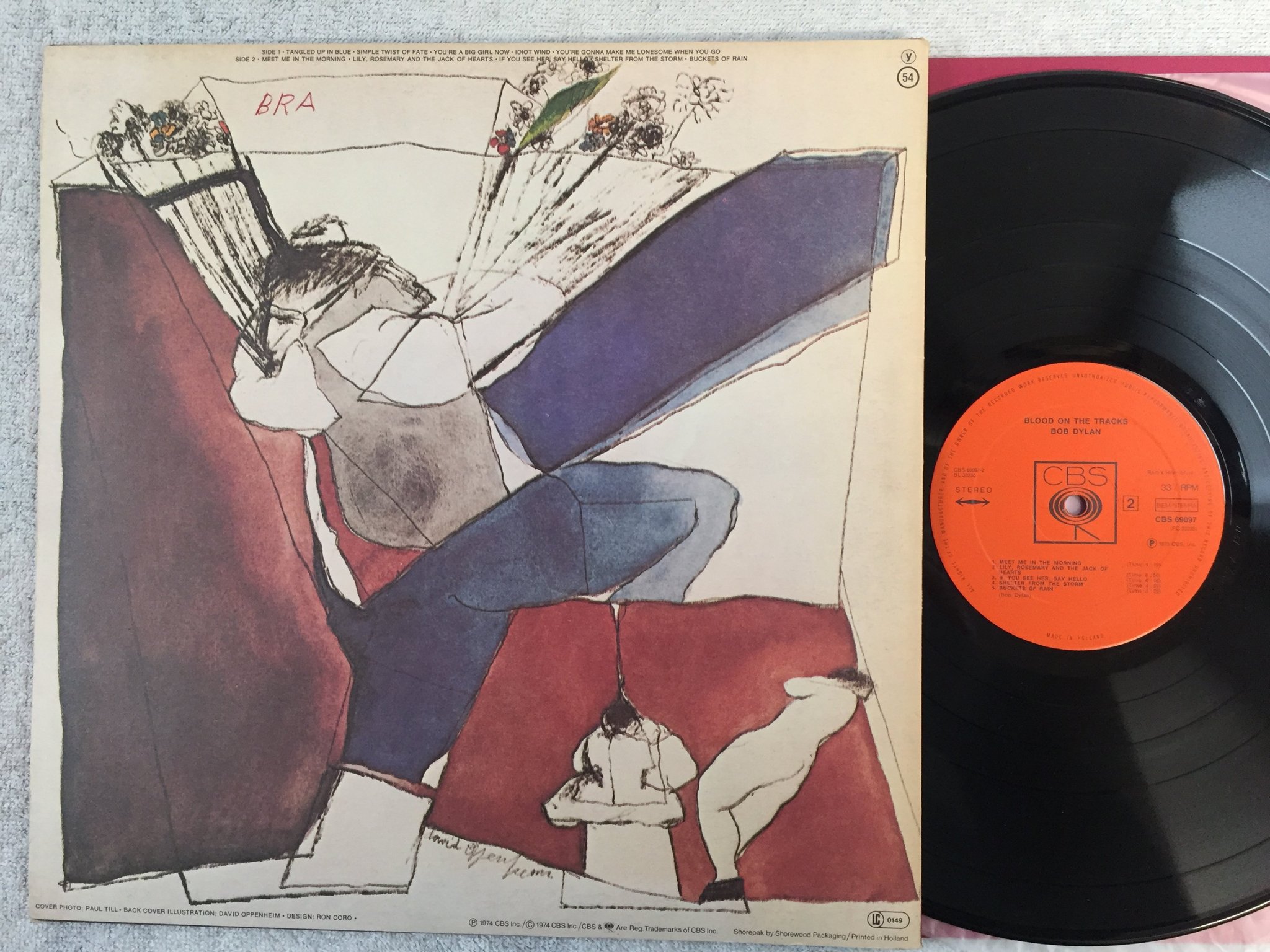 Omslagsbild för skivan BOB DYLAN blood on the tracks LP -75 Hol CBS 69097