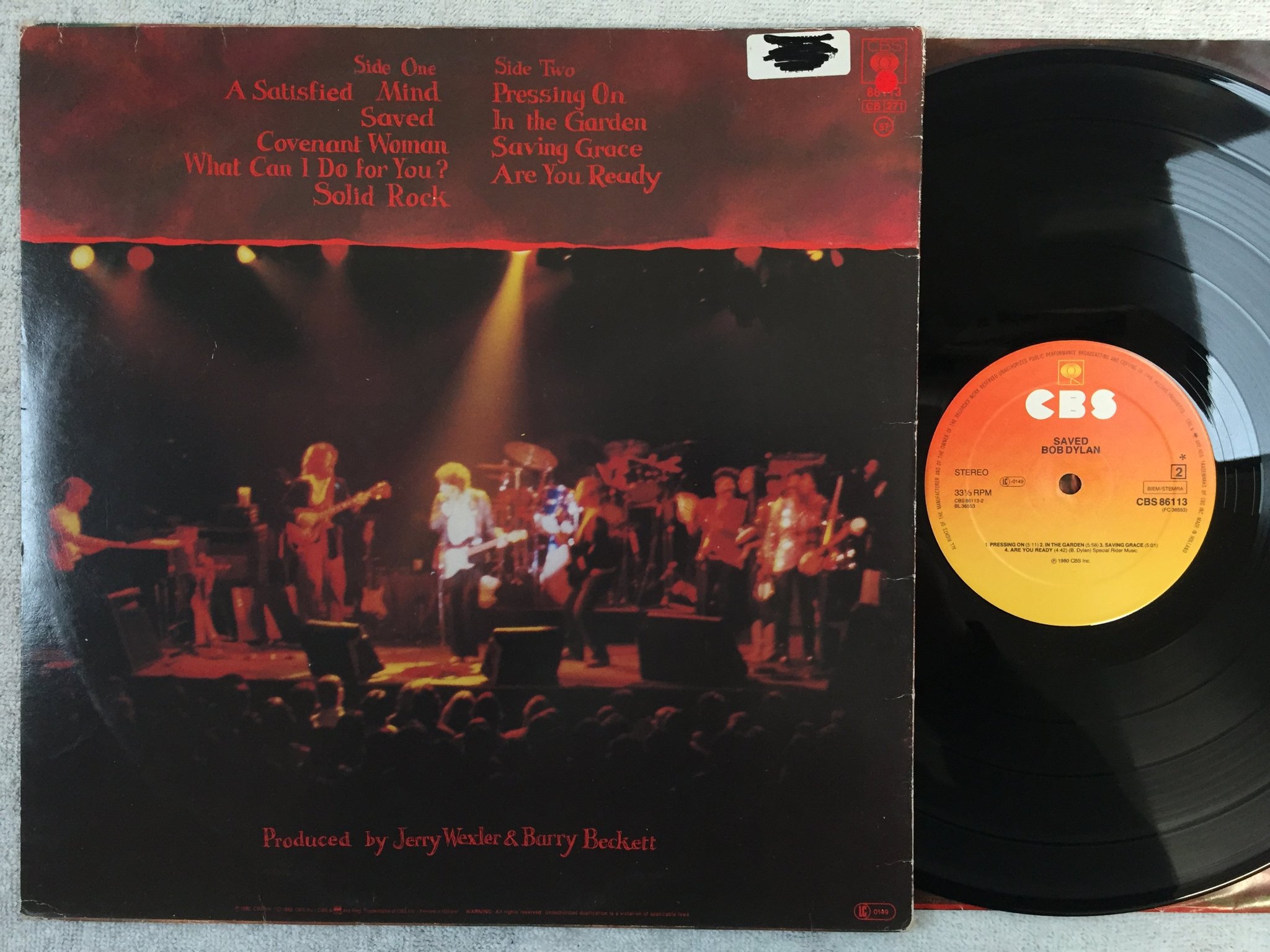 Omslagsbild för skivan BOB DYLAN saved LP -80 Hol CBS 86113