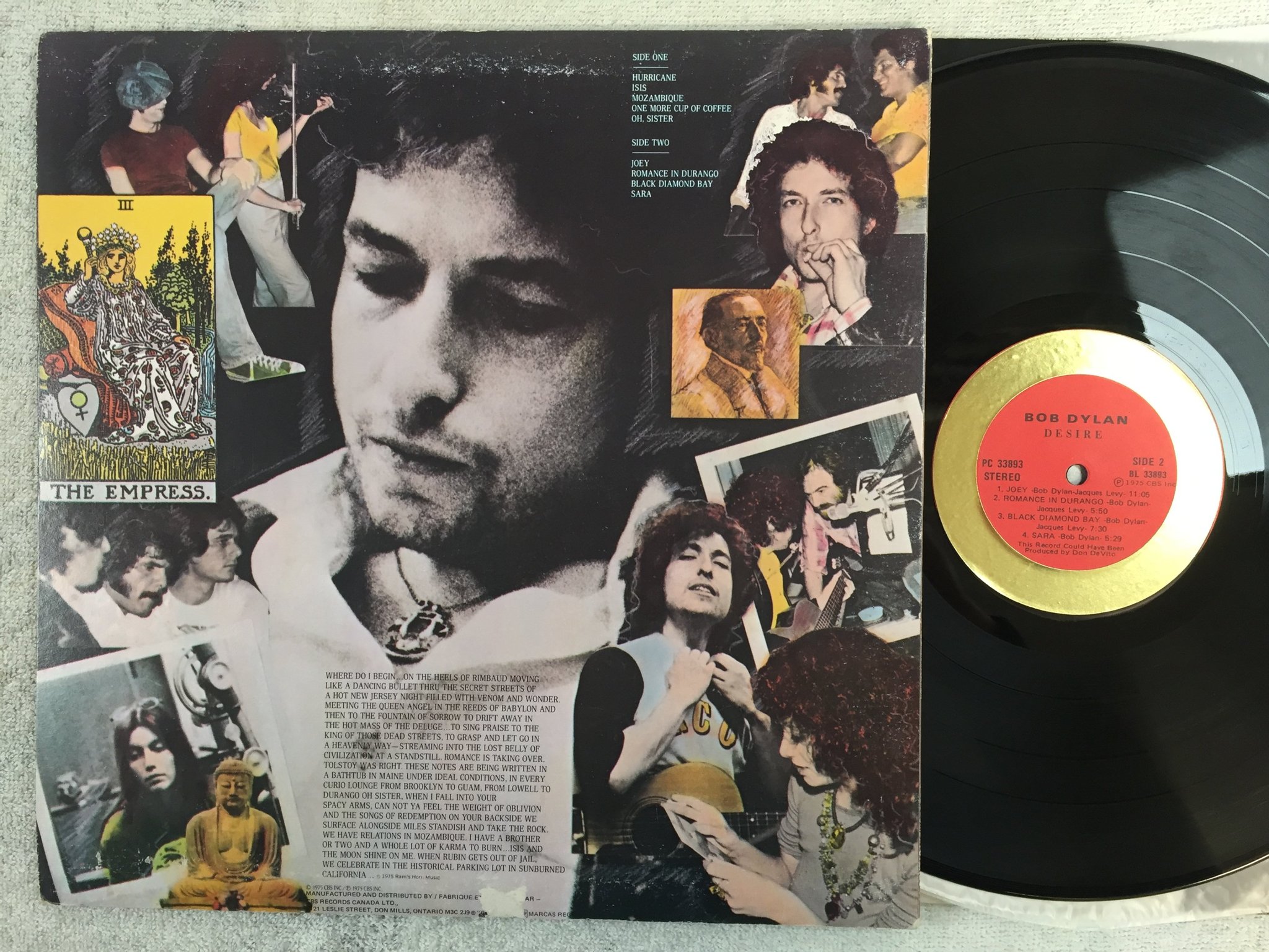 Omslagsbild för skivan BOB DYLAN desire LP -75 US COLUMBIA PC 33893 
