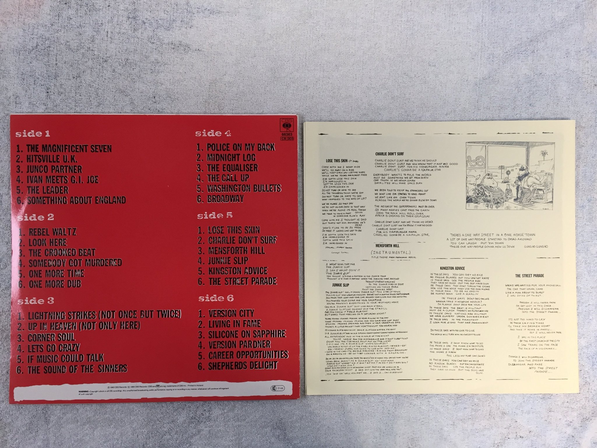 Omslagsbild för skivan THE CLASH sandinista! 3xLP -80 Hol CBS 66363