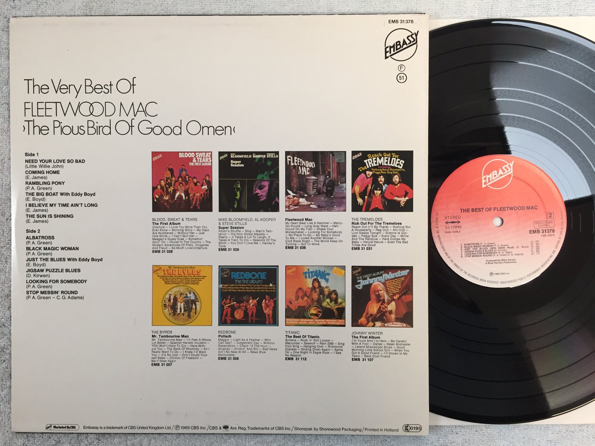 Omslagsbild för skivan FLEETWOOD MAC the best of LP re EMBASSY EMB 31378