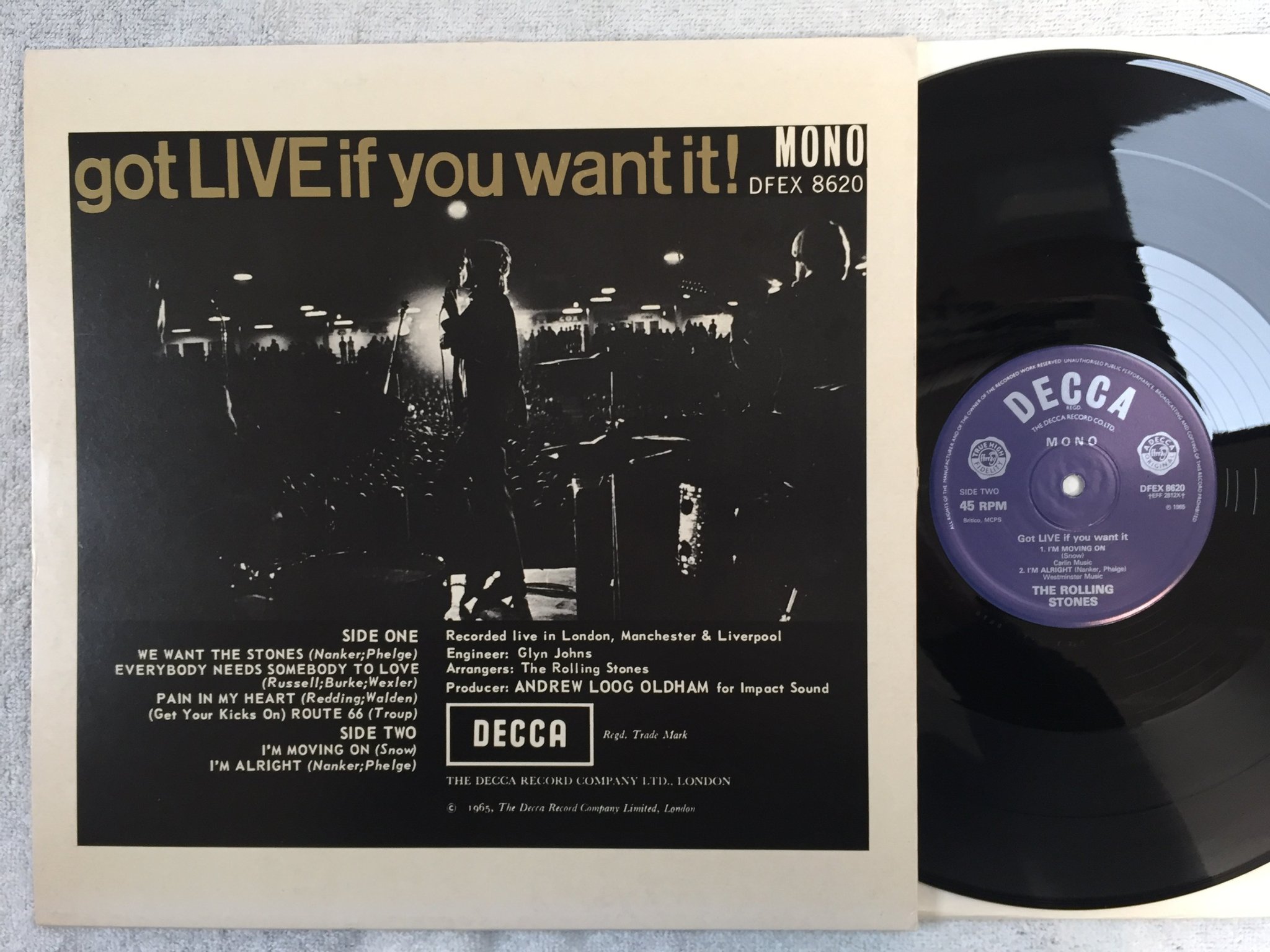 Omslagsbild för skivan THE ROLLING STONES Got Live If You Want It! 12"single -82 UK DECCA DFEX 8620 mon