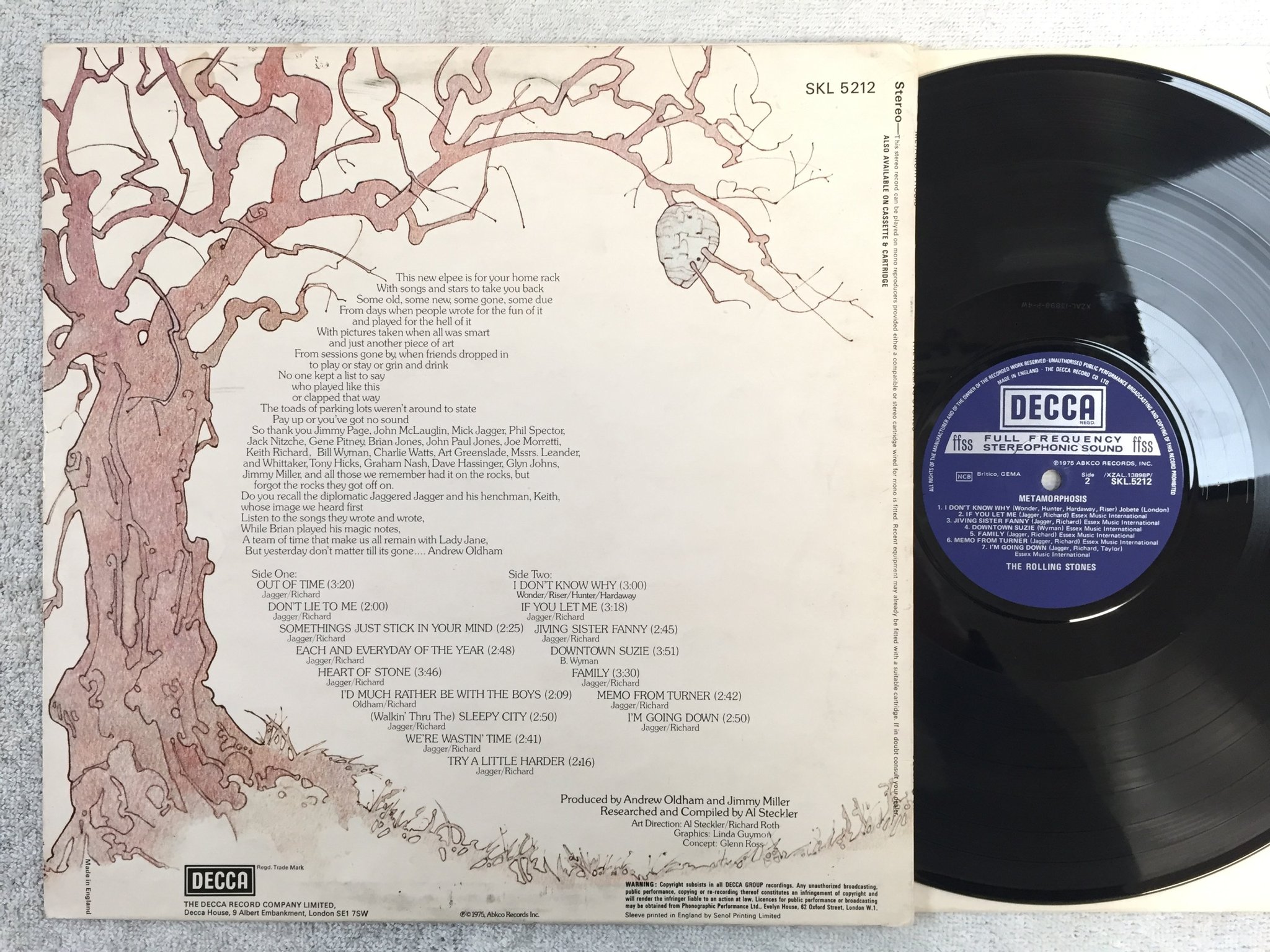 Omslagsbild för skivan THE ROLLING STONES   metamorphosis LP -75 UK DECCA SKL 5212