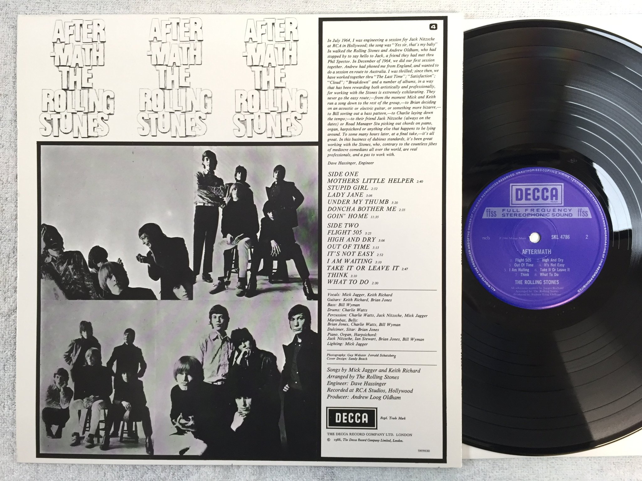 Omslagsbild för skivan THE ROLLING STONES aftermath LP re DECCA SKL 4786 