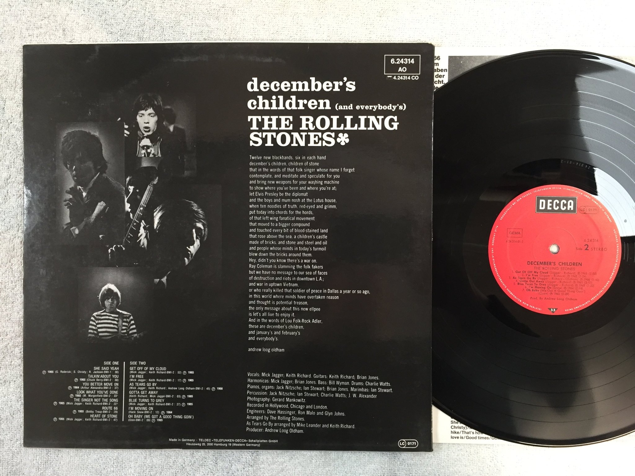 Omslagsbild för skivan THE ROLLING STONES december's children LP re Ger DECCA 6.24314
