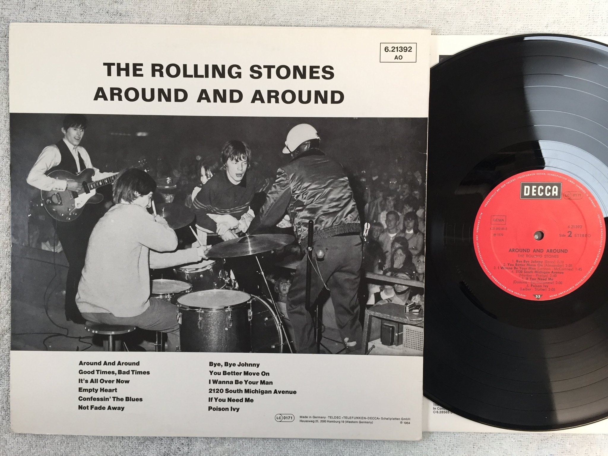 Omslagsbild för skivan THE ROLLING STONES around and around LP re Ger DECCA 6.21392