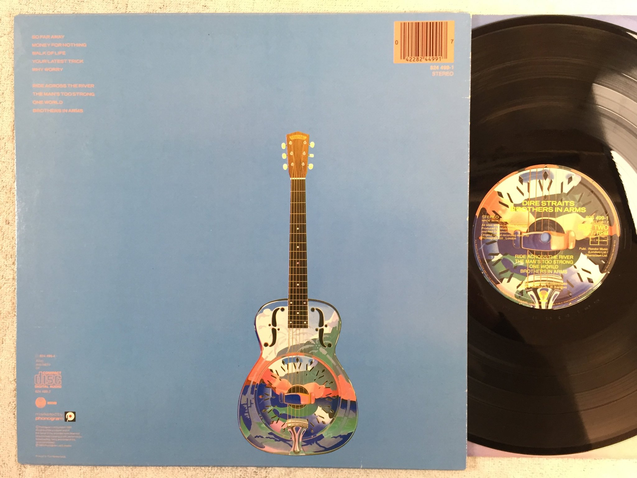 Omslagsbild för skivan DIRE STRAITS brothers in arms LP Hol VERTIGO 824 499-1