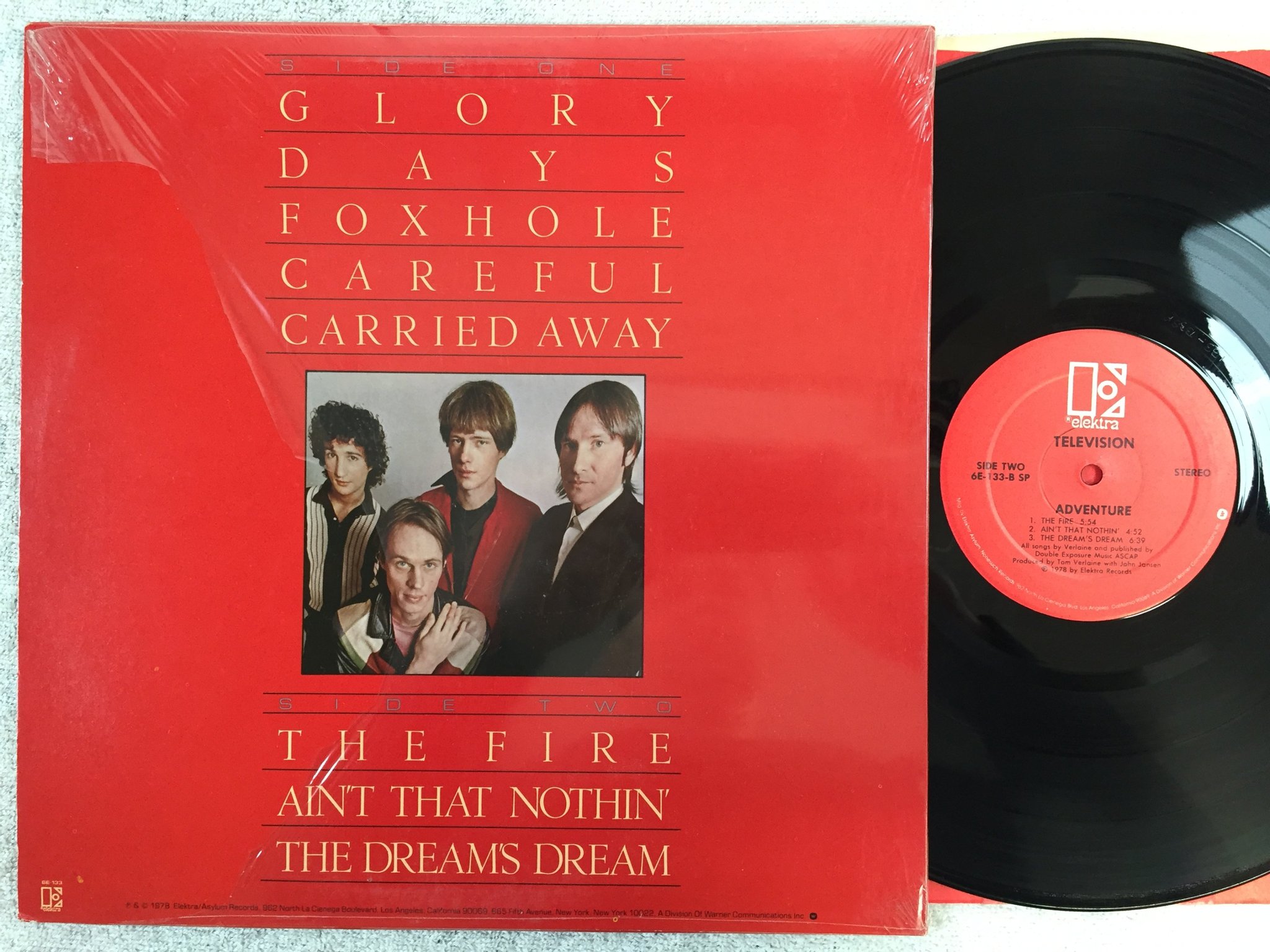 Omslagsbild för skivan TELEVISION adventure LP -78 US ELEKTRA 6E-133 SP