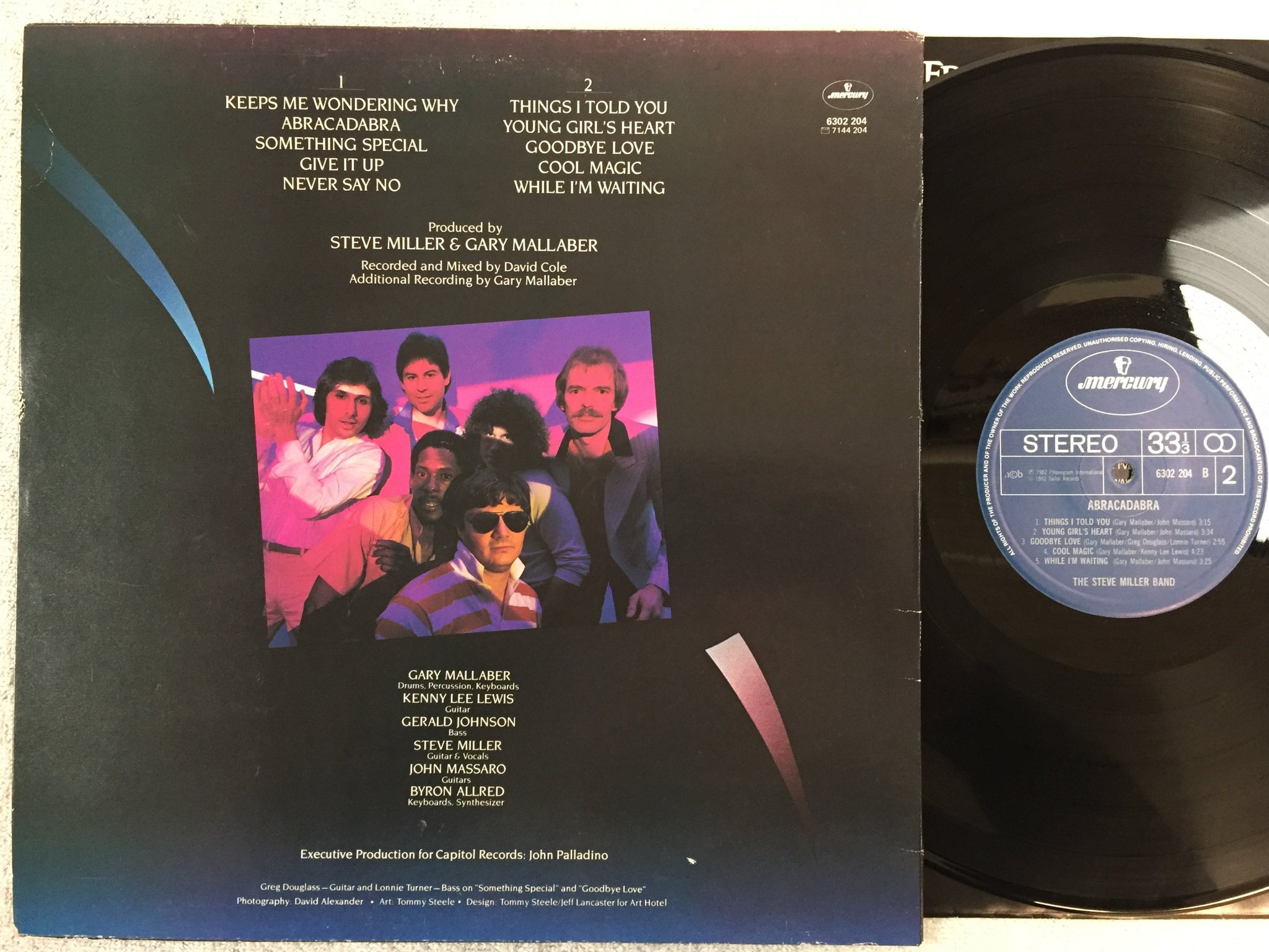 Omslagsbild för skivan THE STEVE MILLER BAND acradabra LP -82 ncb MERCURY 6302204 