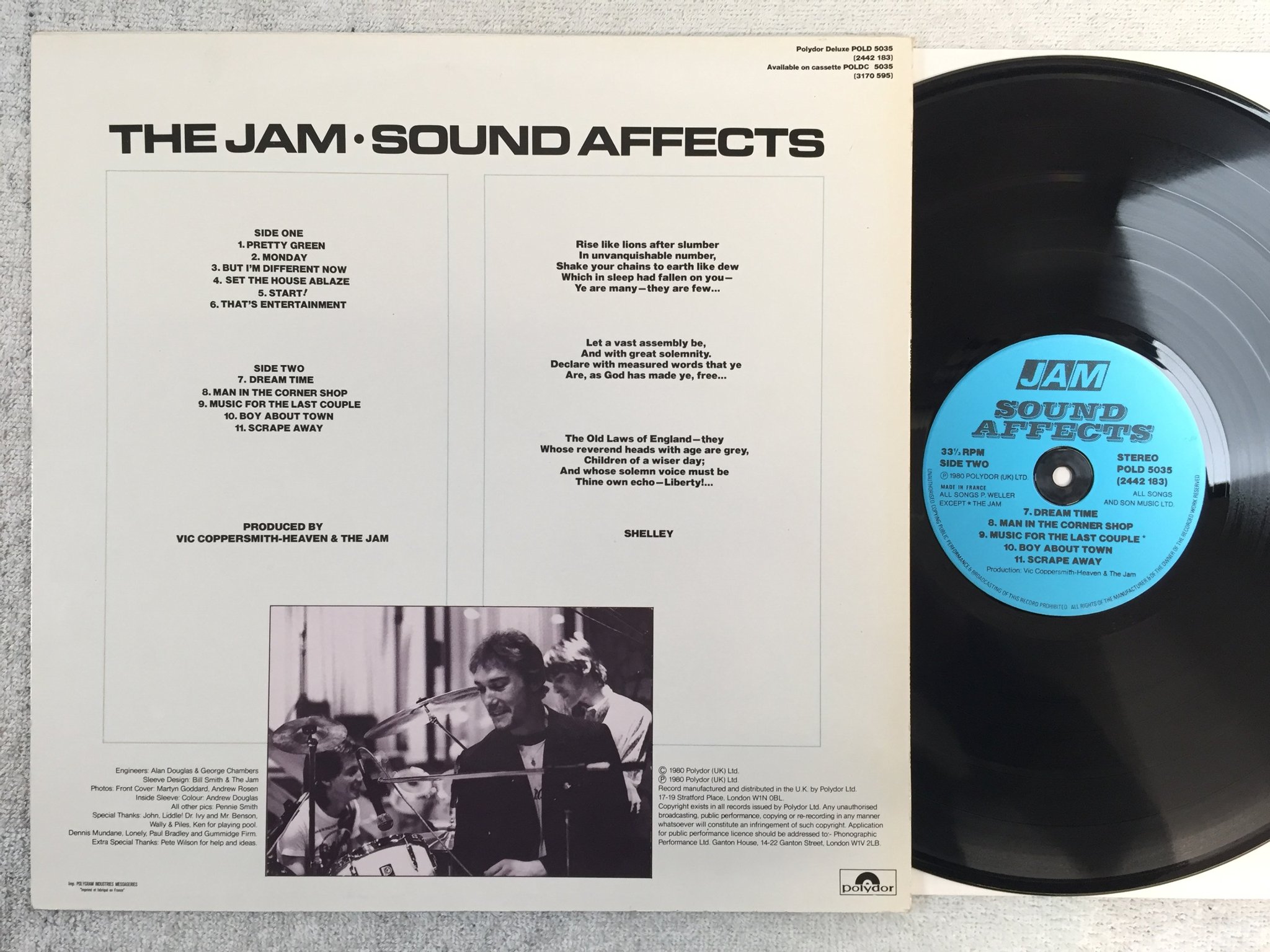 Omslagsbild för skivan THE JAM sound affects LP -80 Fra POLYDOR POLD 5035