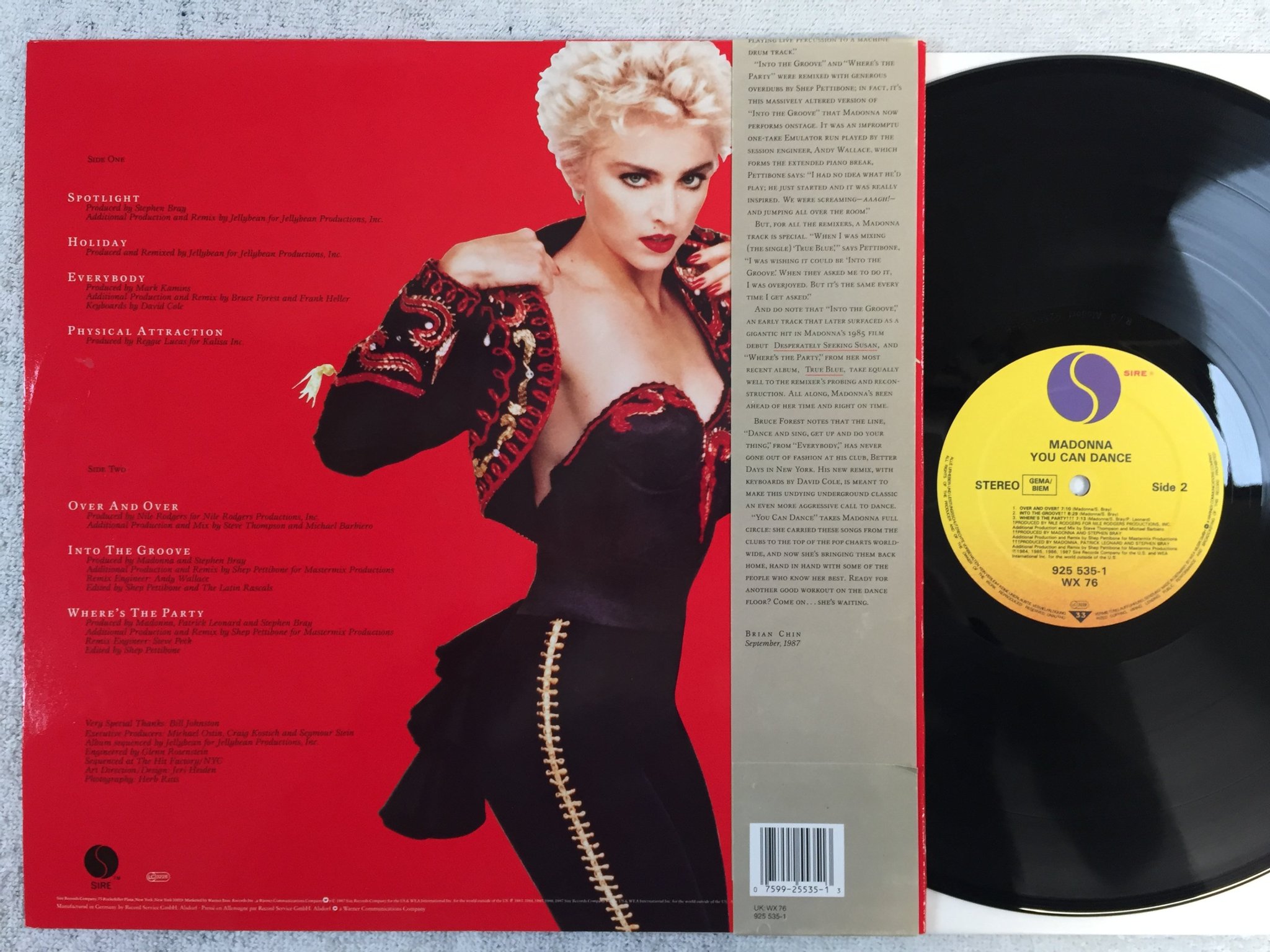 Omslagsbild för skivan MADONNA you can dance LP -87 Ger SIRE 925 535-1